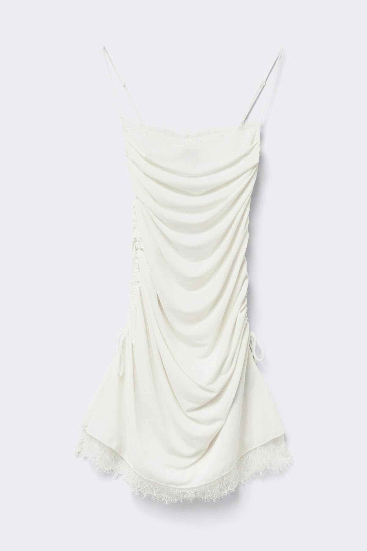 Lace detail strap dress