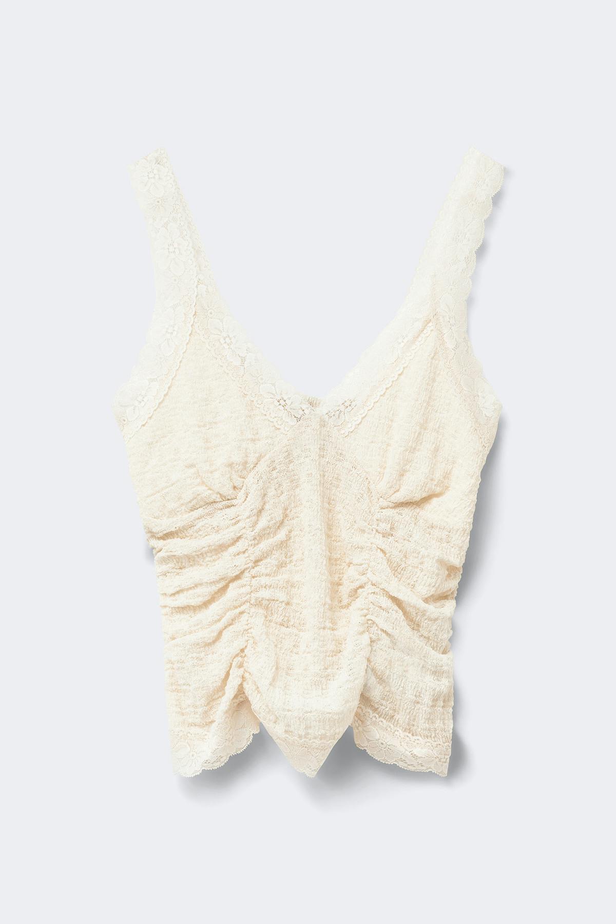 Textured lace detail top