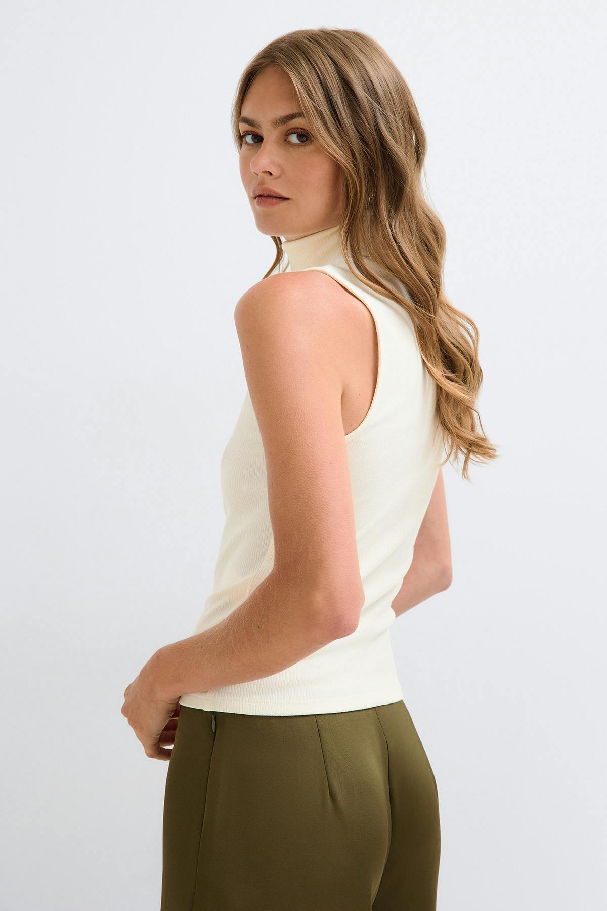 Rib polo top
