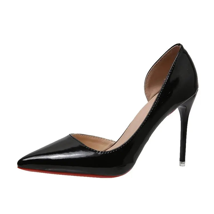 Sexy String Bead Patent Leather Women Sandals Ankle Strap Stiletto Pumps Pointed Toe Sexy Stiletto Heel Shoes Customize35-45