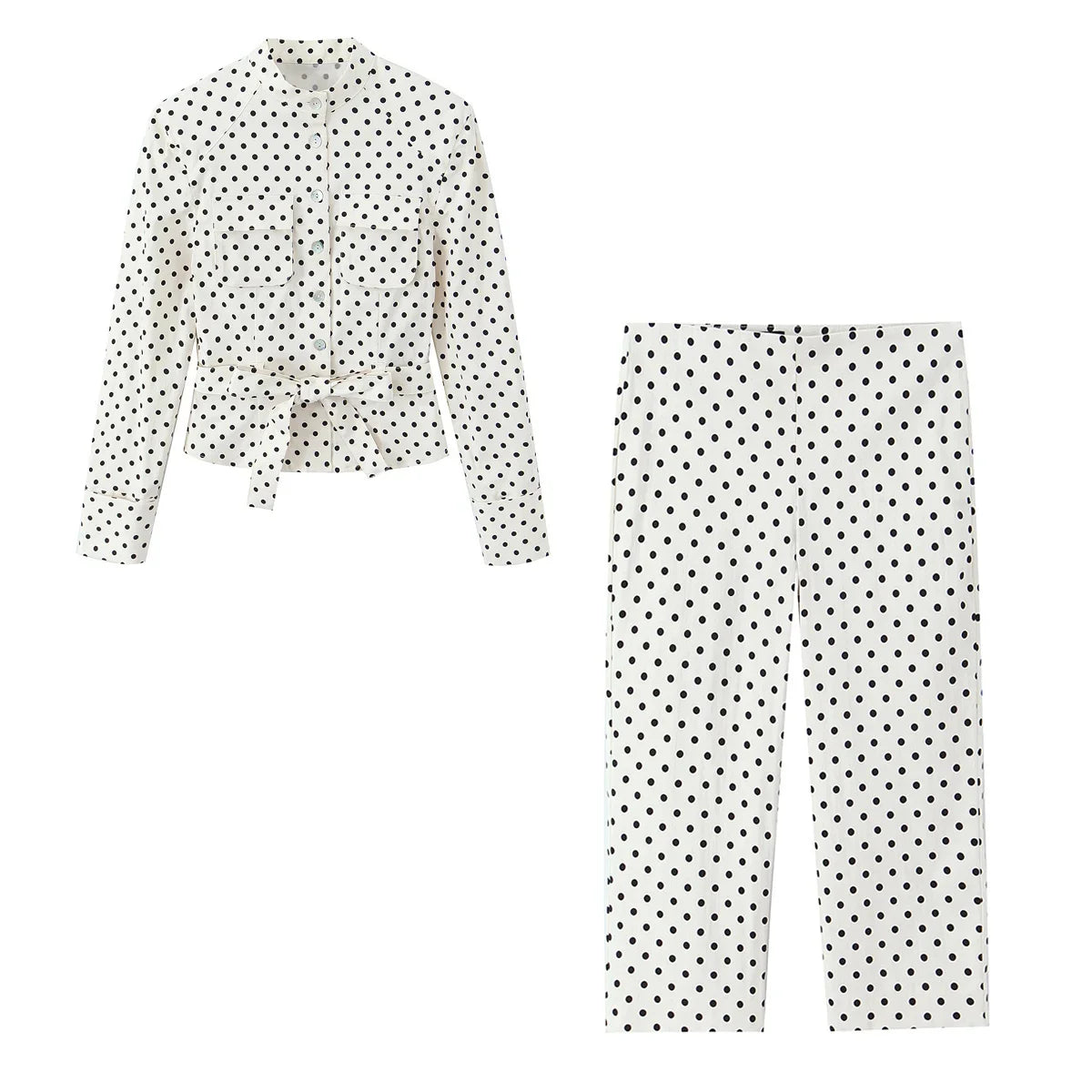 Vintage Century Polka Dot Belted Jacket & Capri Set