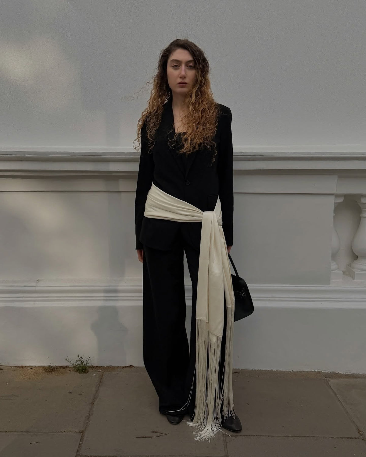 Margaux Fringe Tassel Satin Scarf Belt