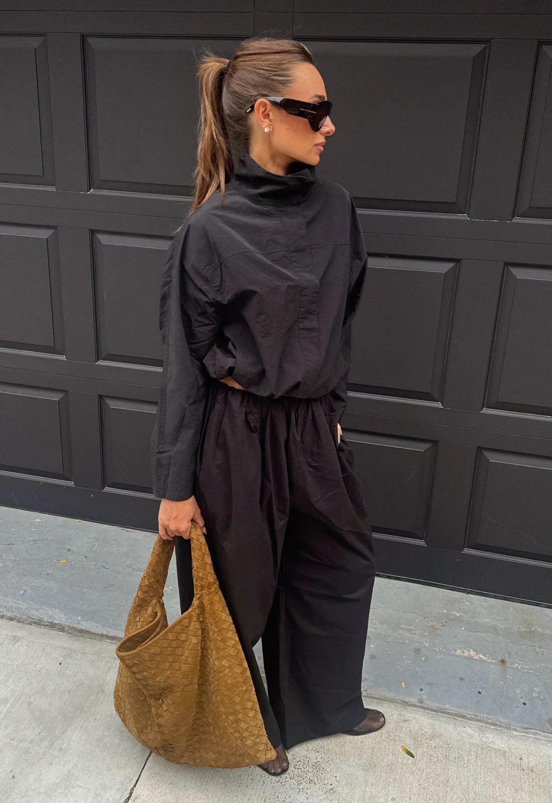Diana Tricot Funnel Neck Windbreaker Jacket