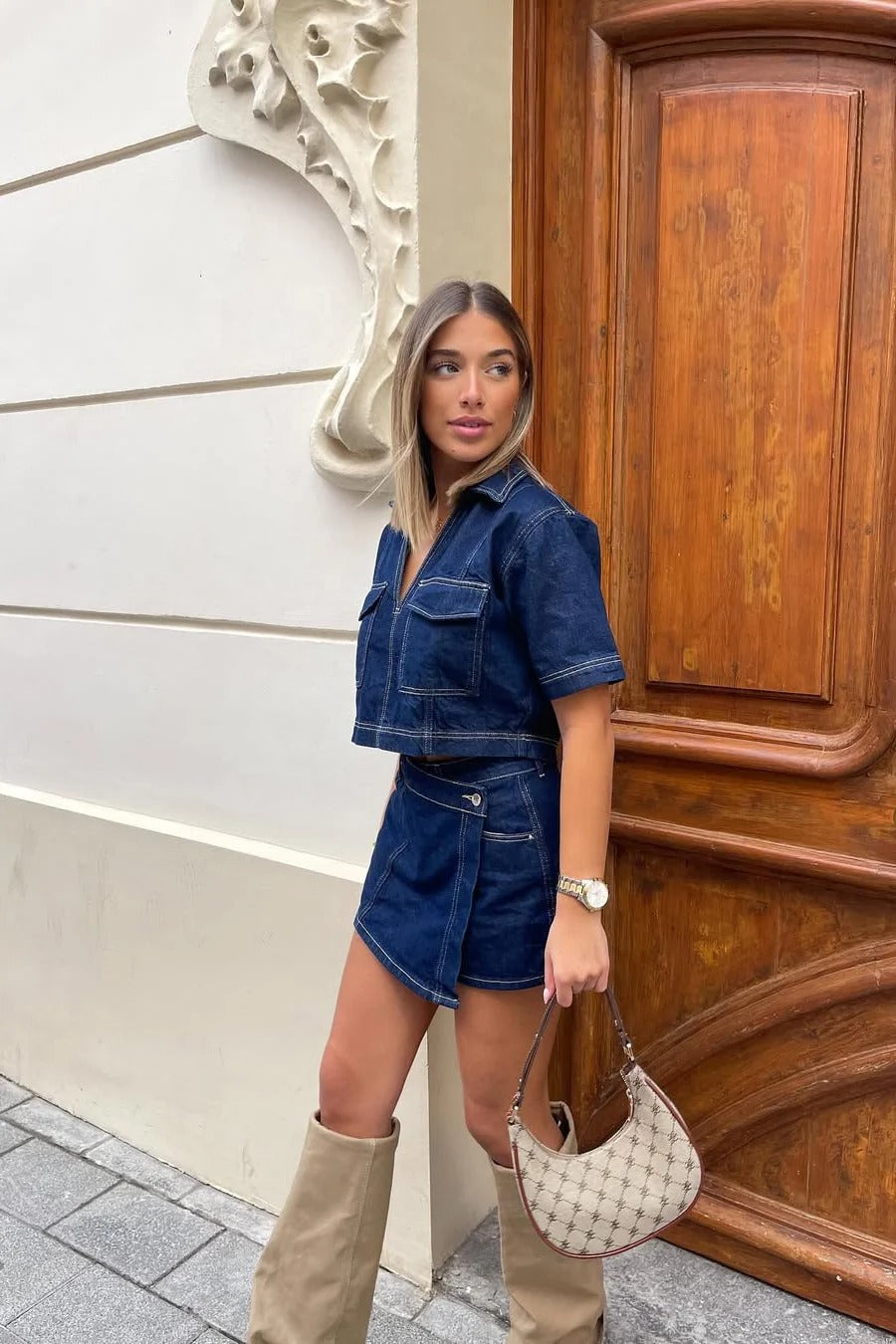 Juniper Cropped Top & Skorts Set