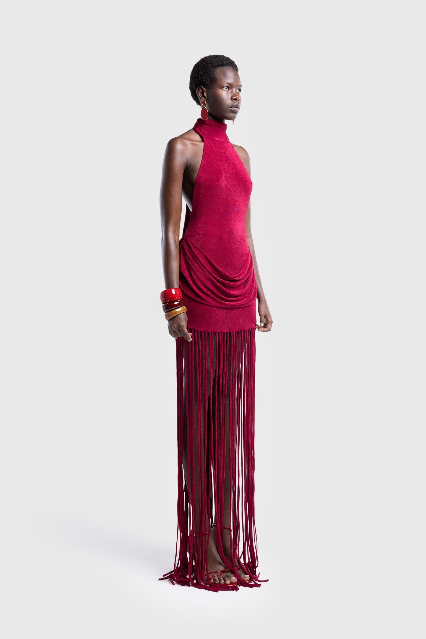 Nova Halter Tie Back Maxi Dress