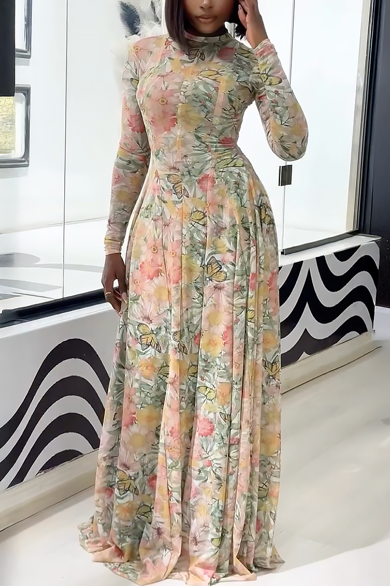 Verve Floral Butterfly Bloom Maxi Dress