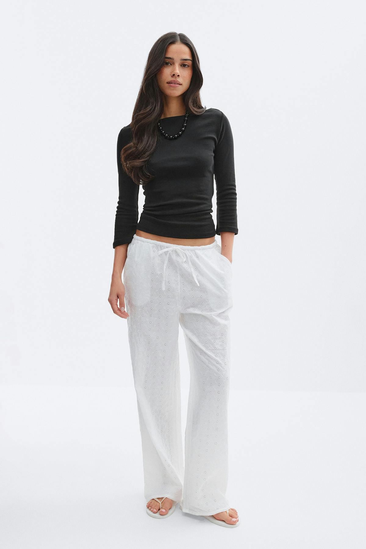 Broderie anglaise trousers