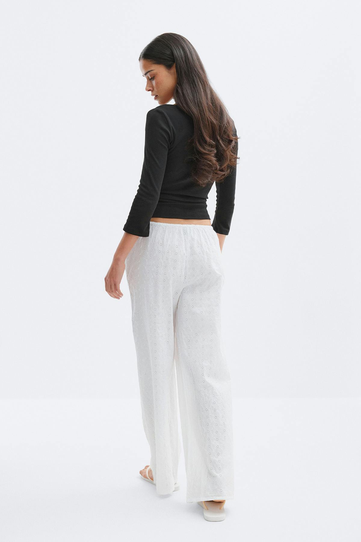 Broderie anglaise trousers