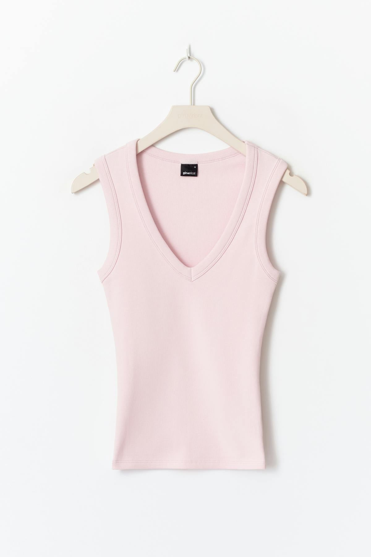 Tight v-neck rib tank