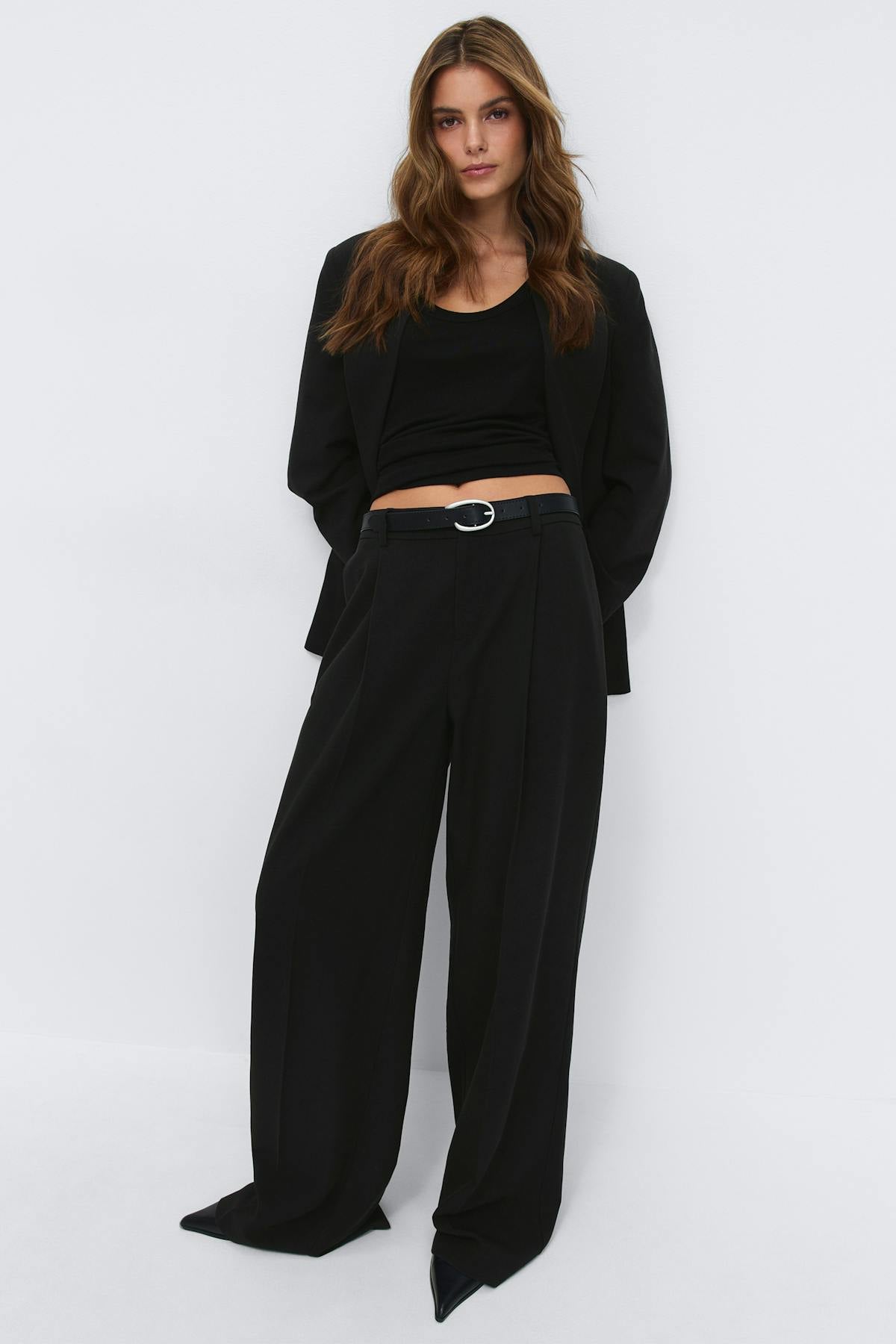 Tall wide pleated trousers