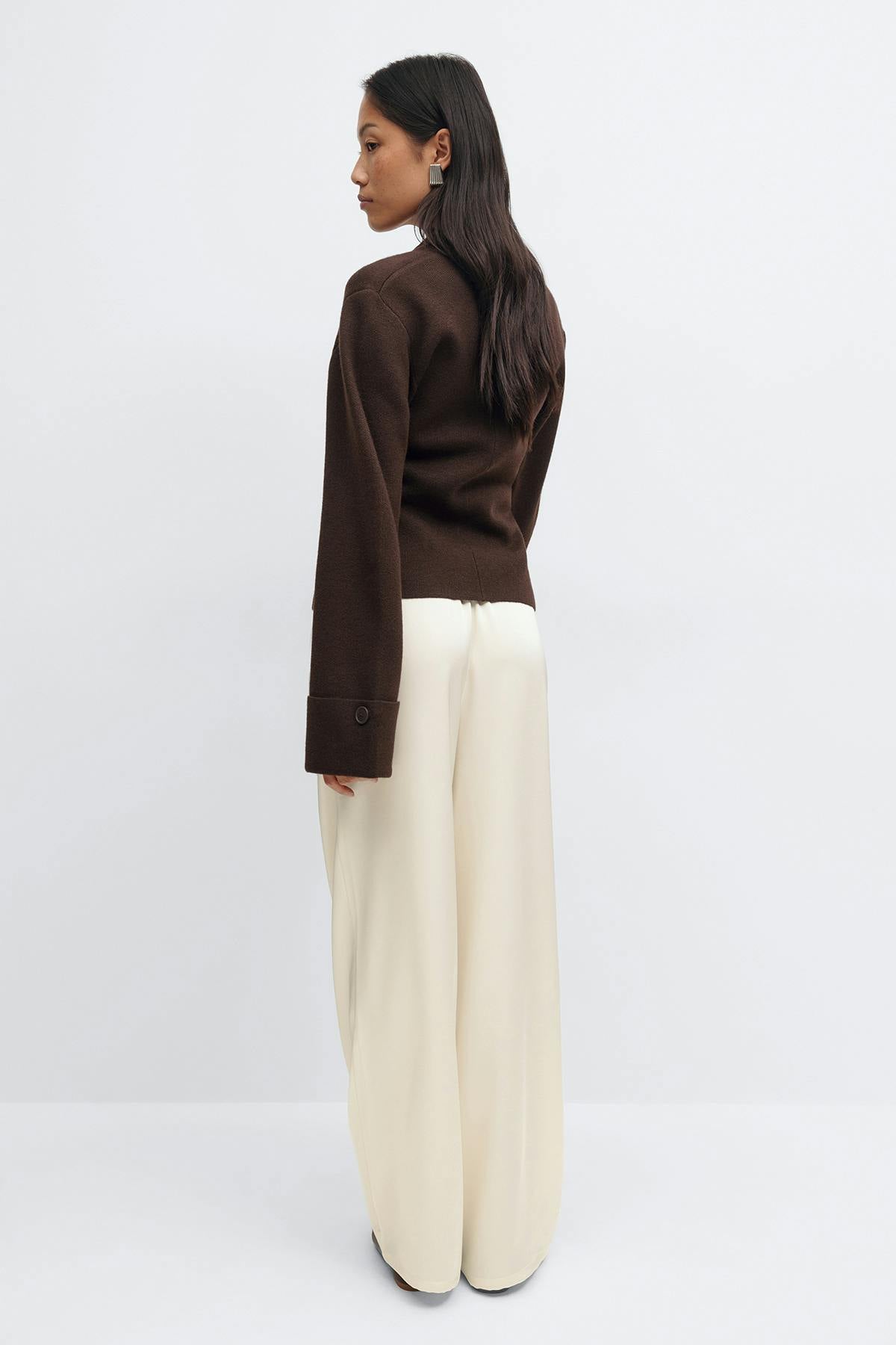 Drawstring satin trousers