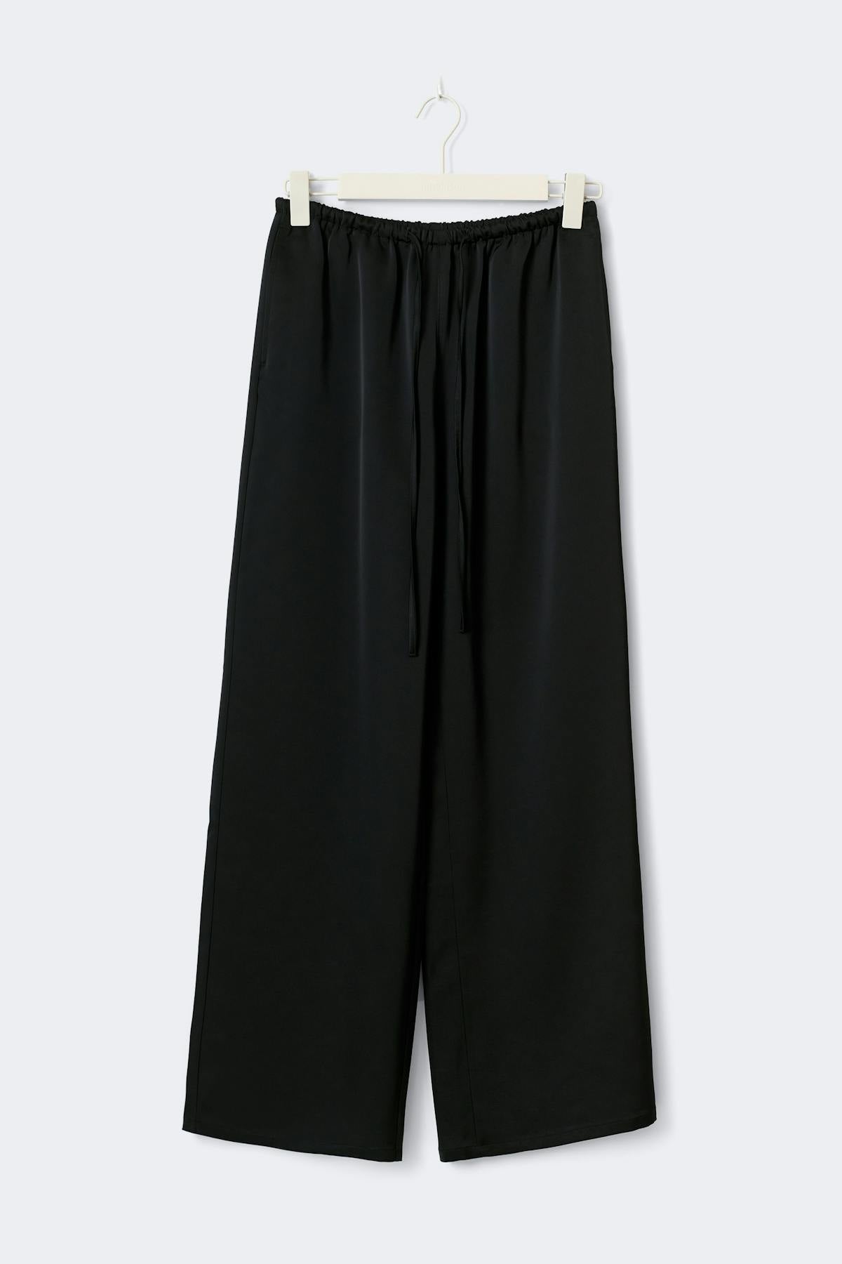 Tall drawstring satin trousers