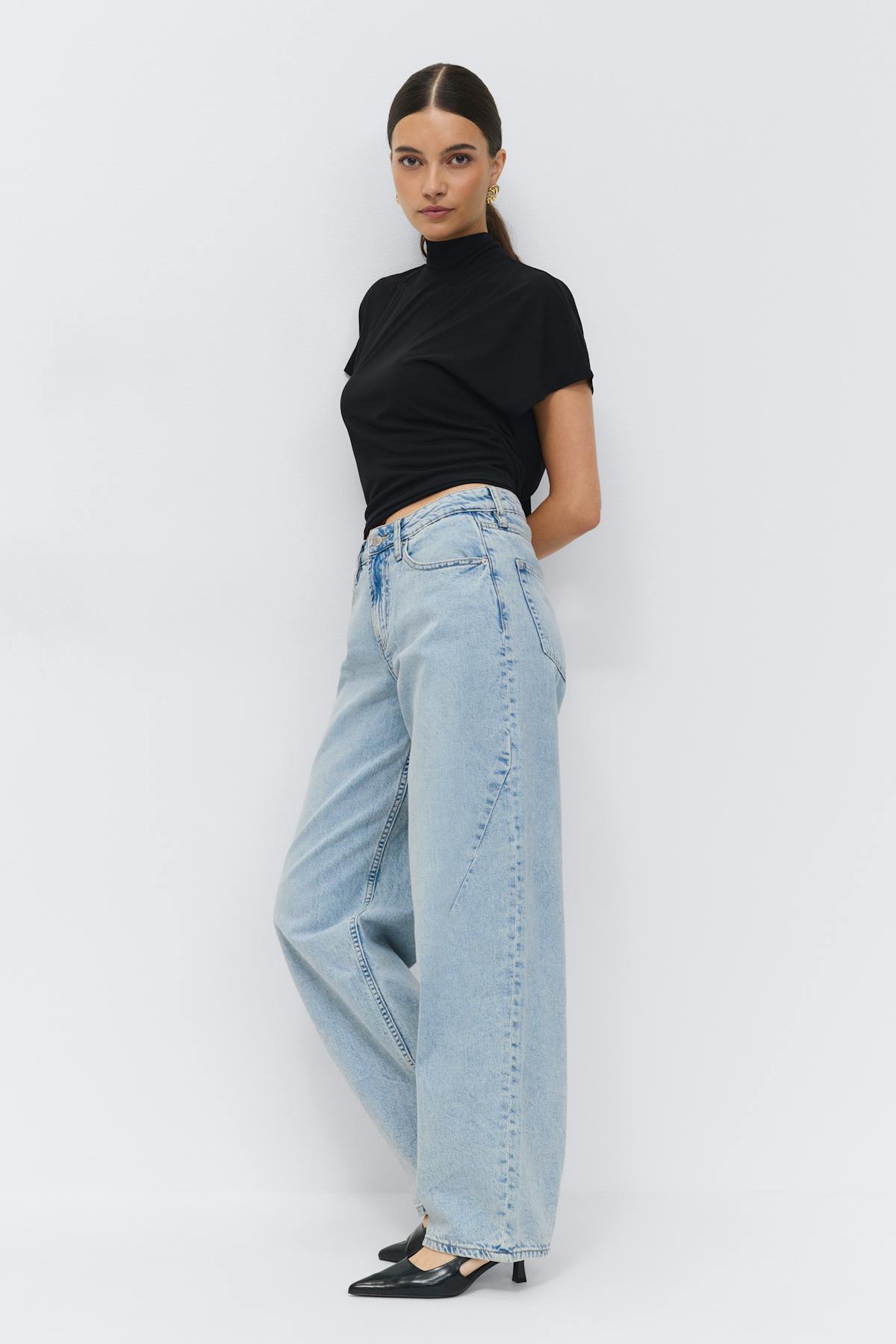 Baggy-crush jeans