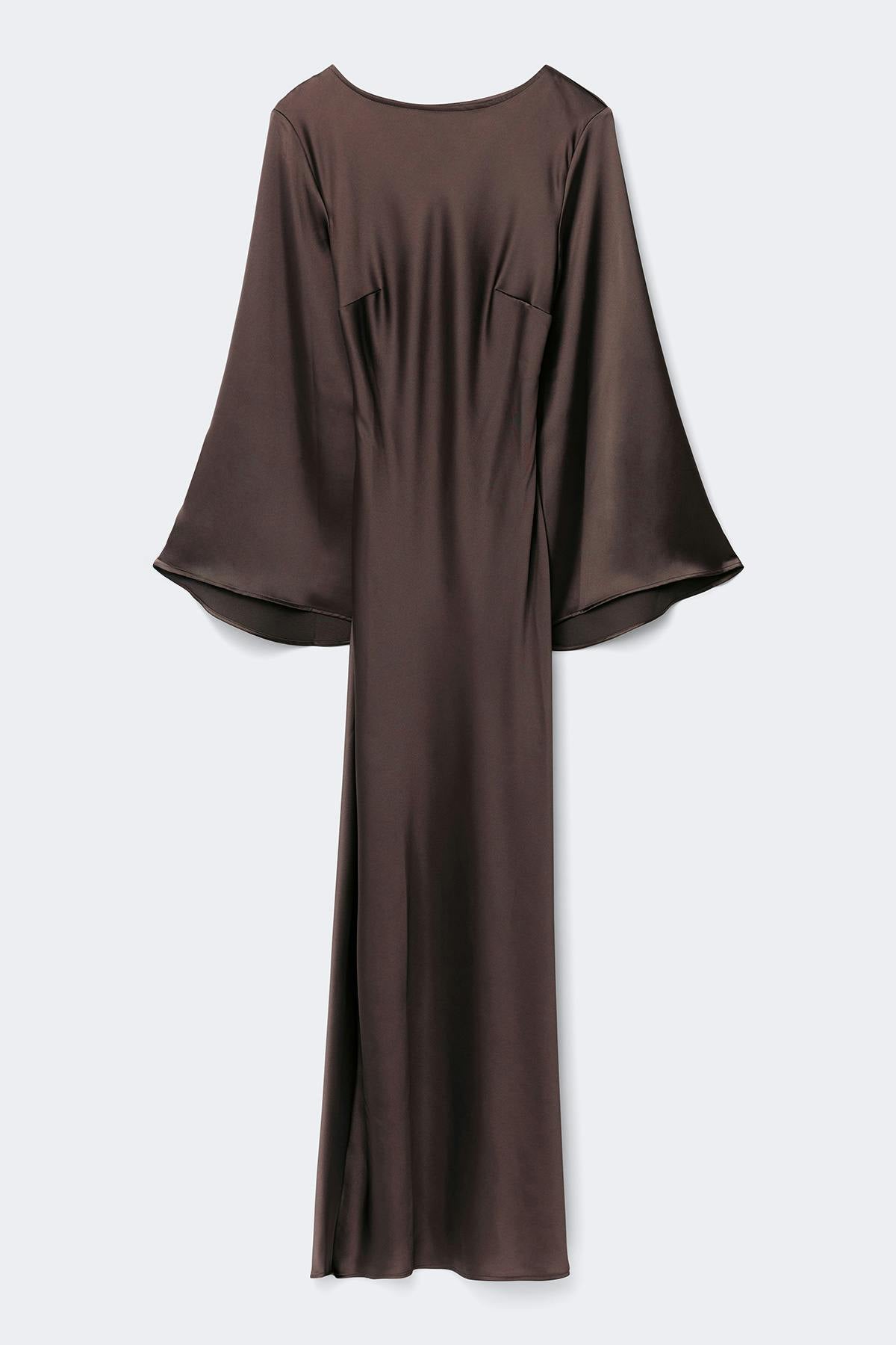 Satin wide sleeve maxi dress