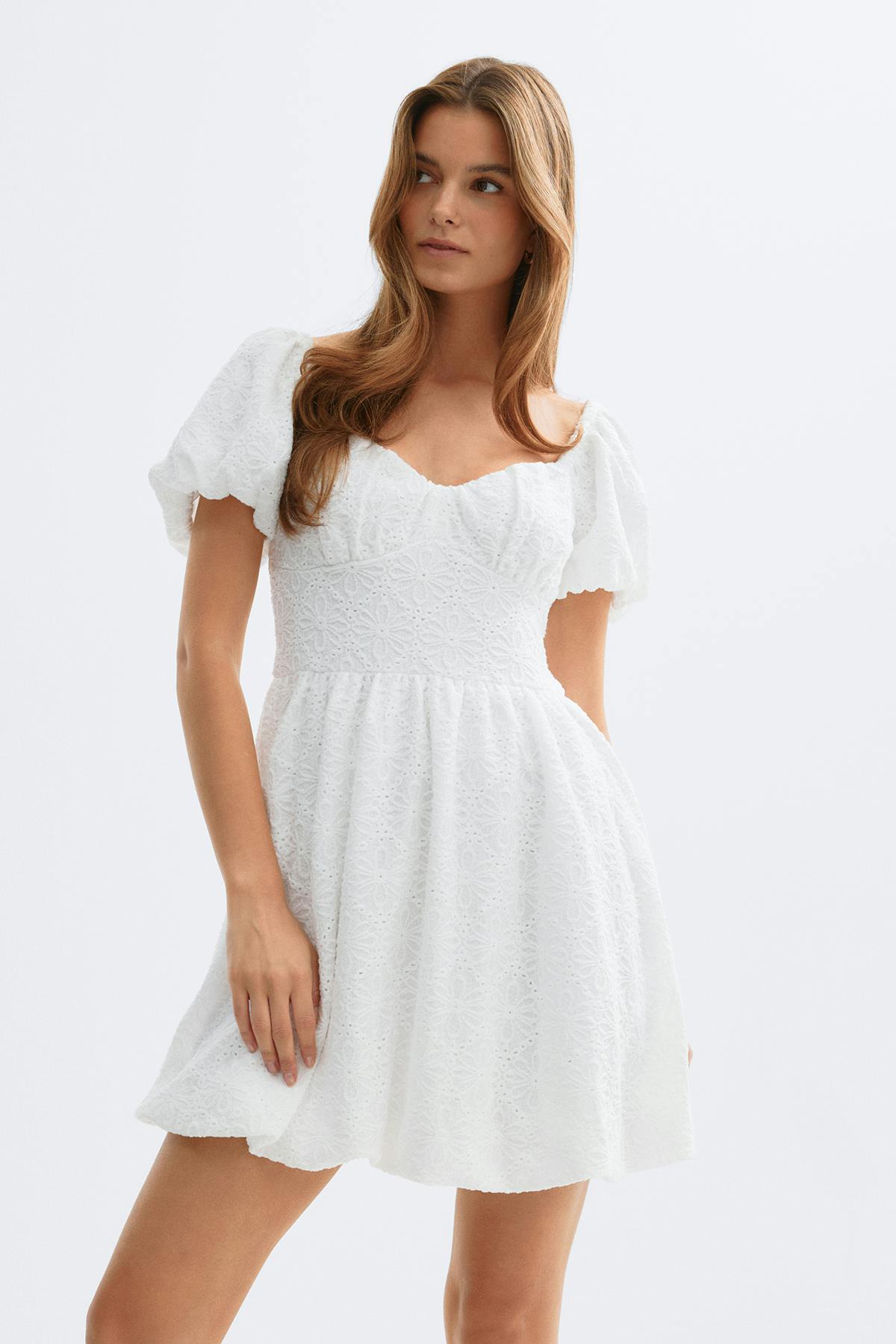 Puff sleeve mini dress