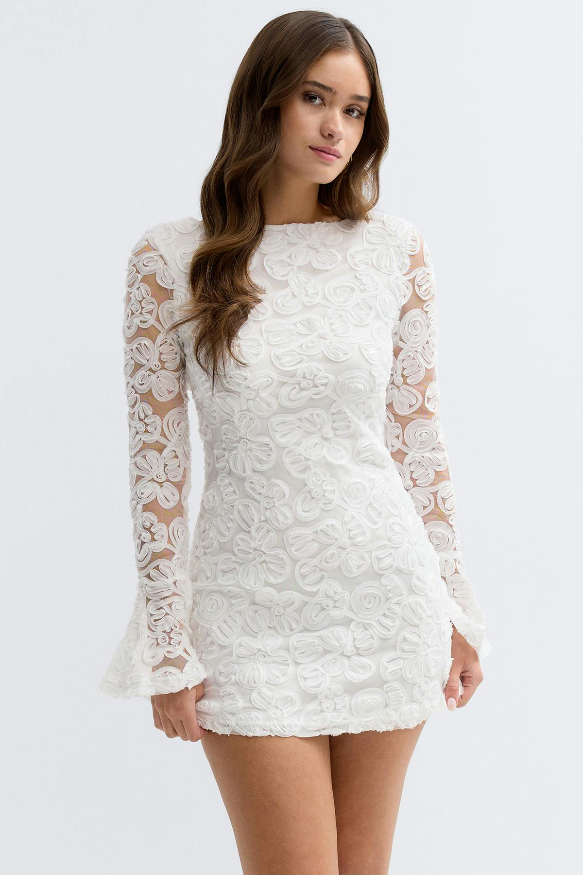 Embroidery mini dress