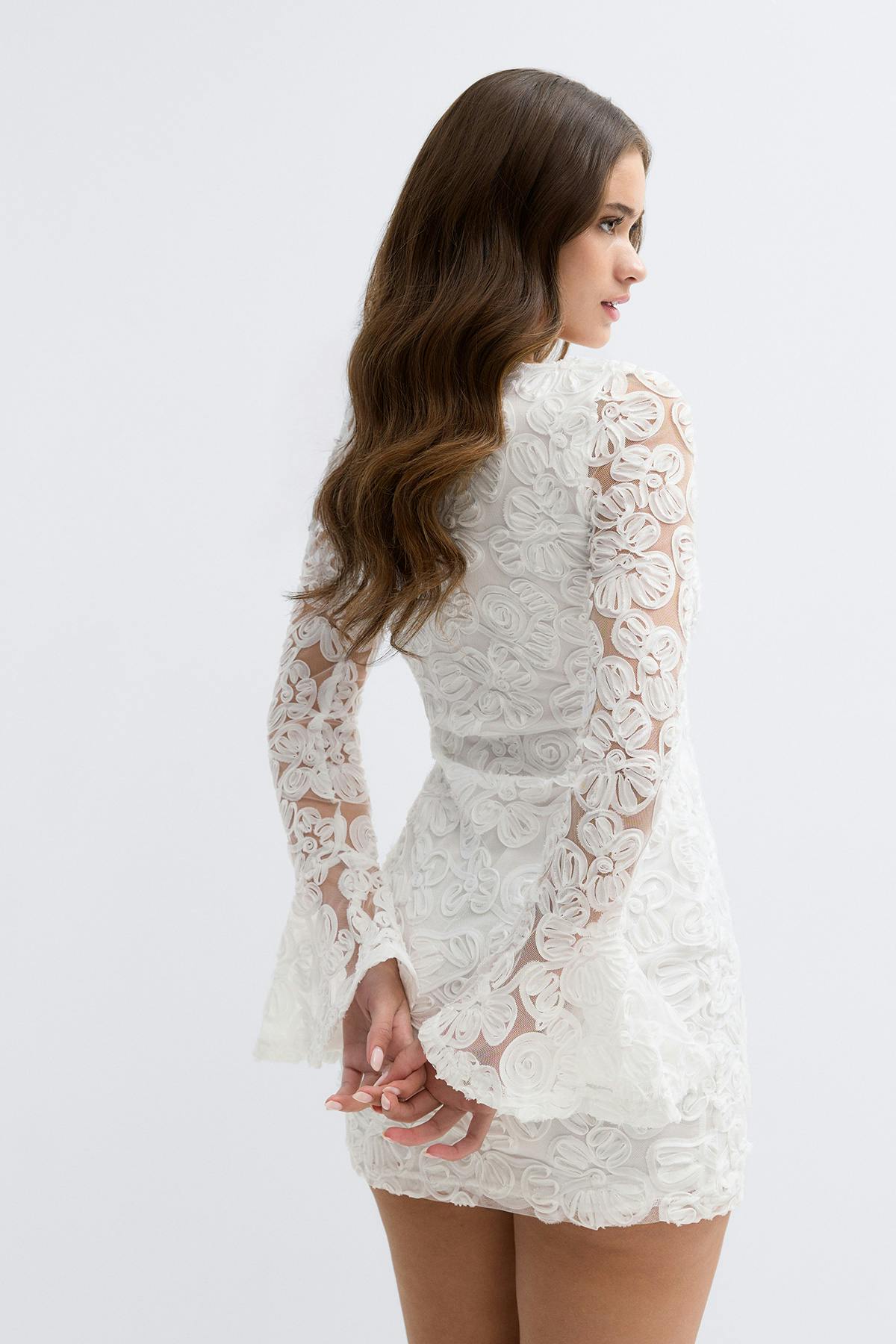 Embroidery mini dress