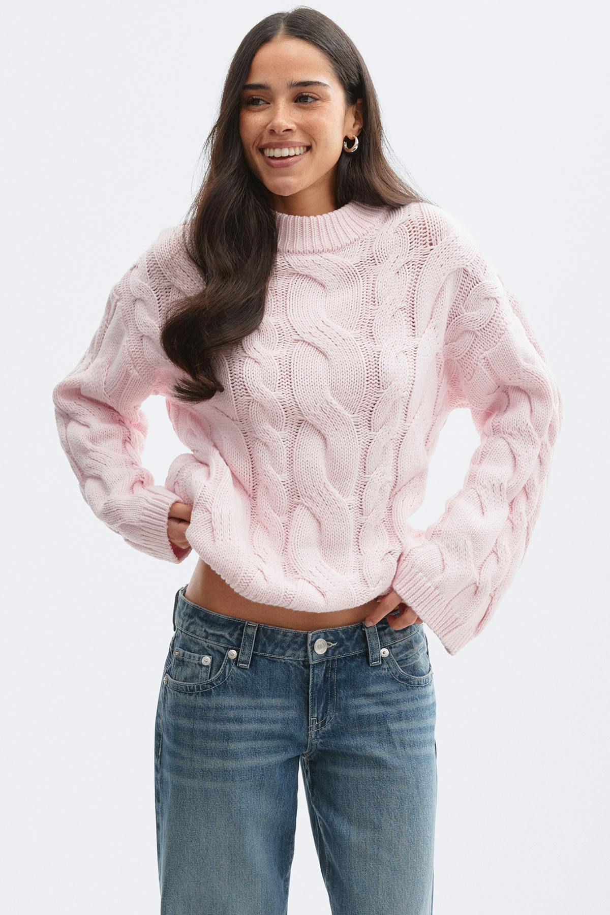 Chunky knitted cable sweater