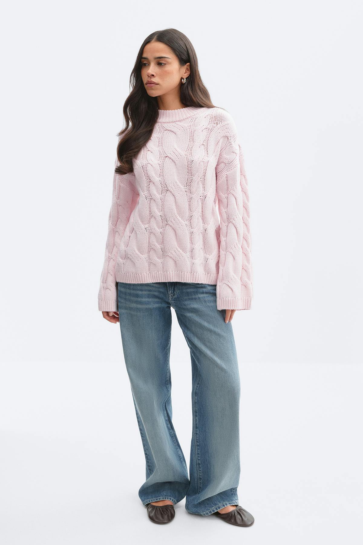 Chunky knitted cable sweater