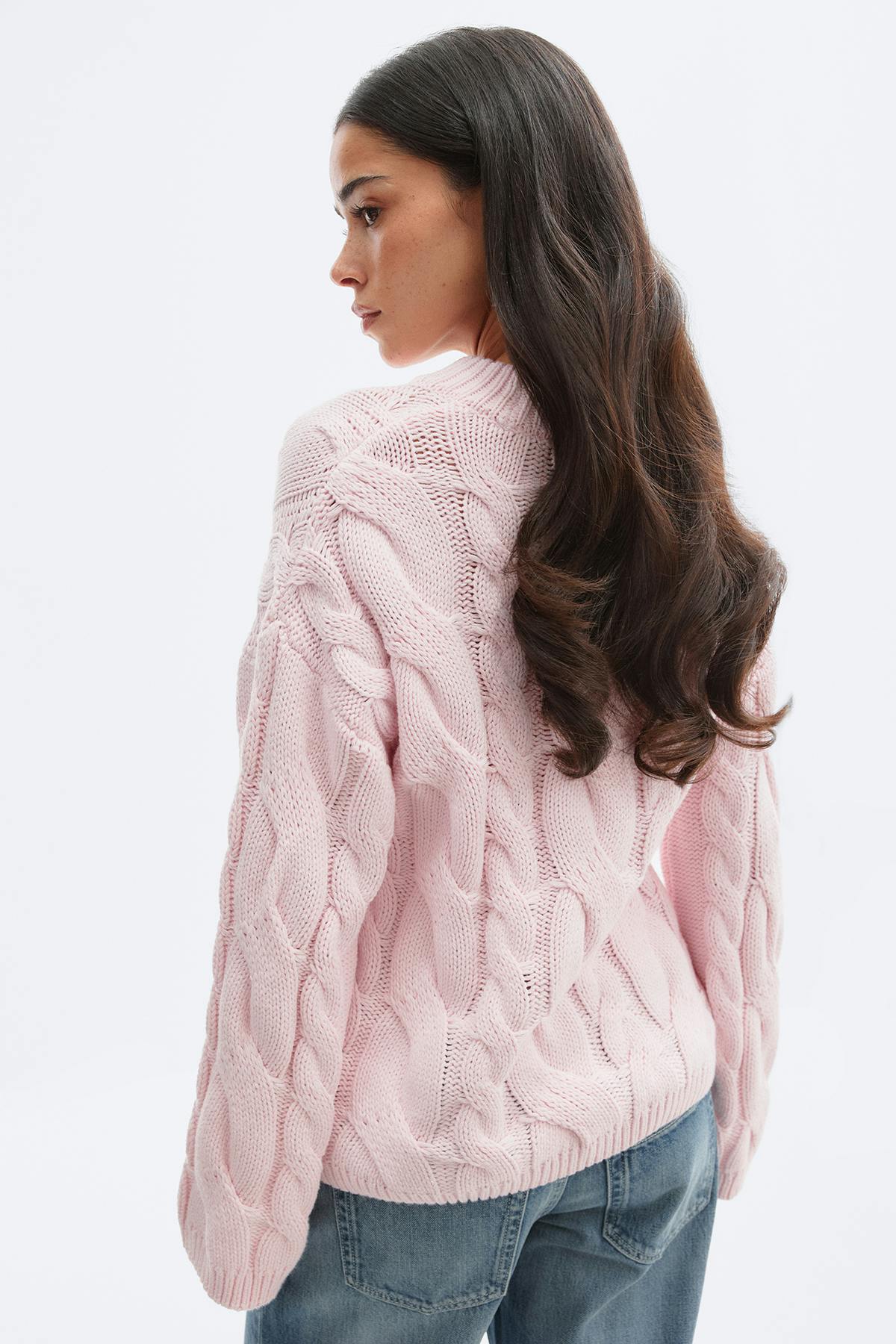 Chunky knitted cable sweater