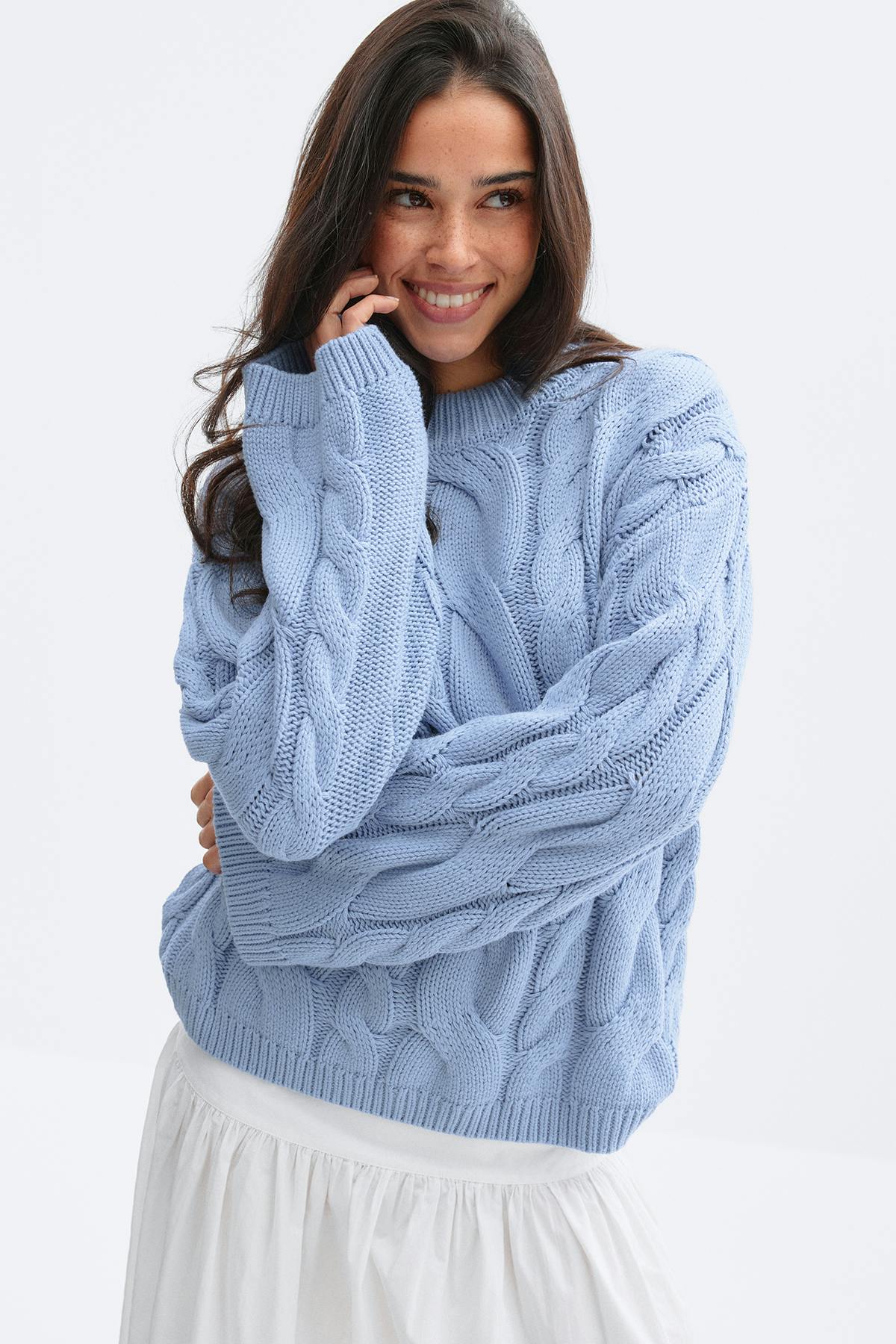 Chunky knitted cable sweater