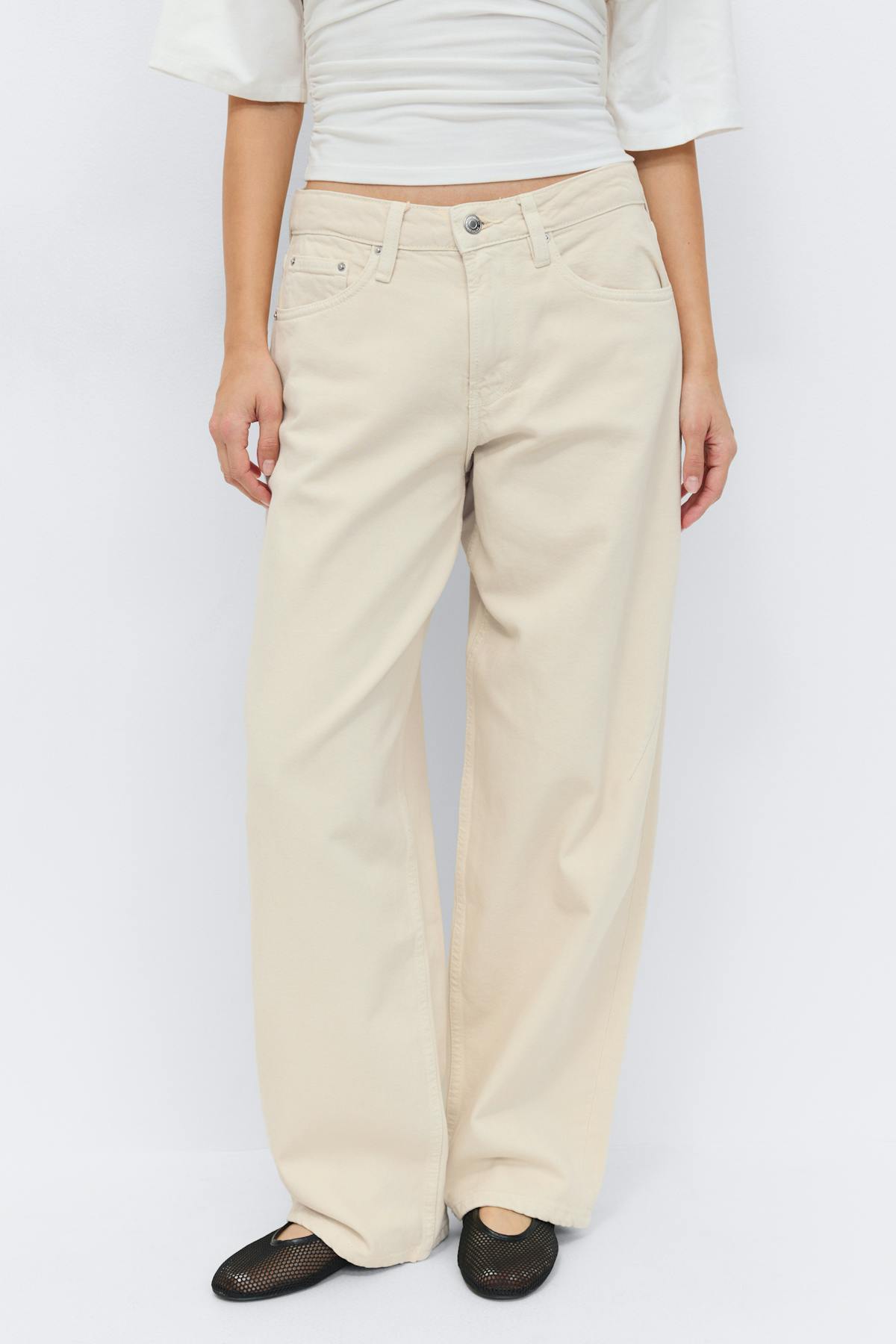 Baggy-crush jeans