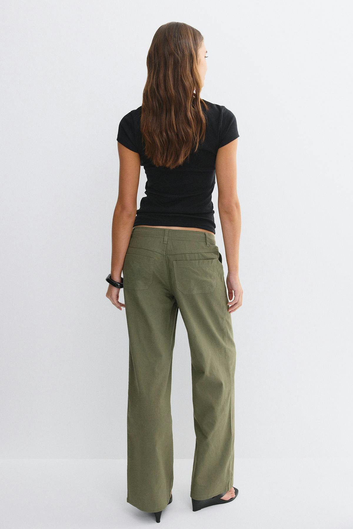 Linen blend trousers