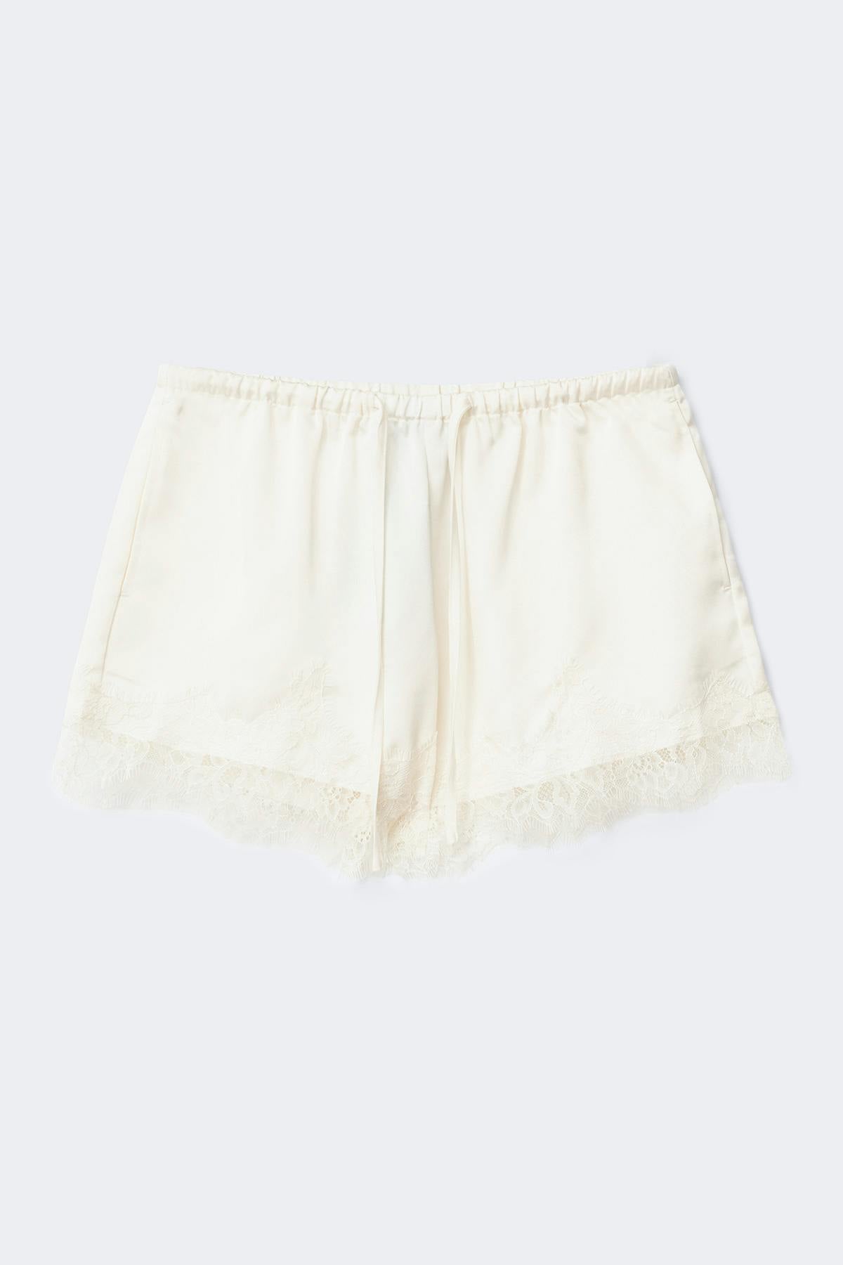 Satin lace shorts
