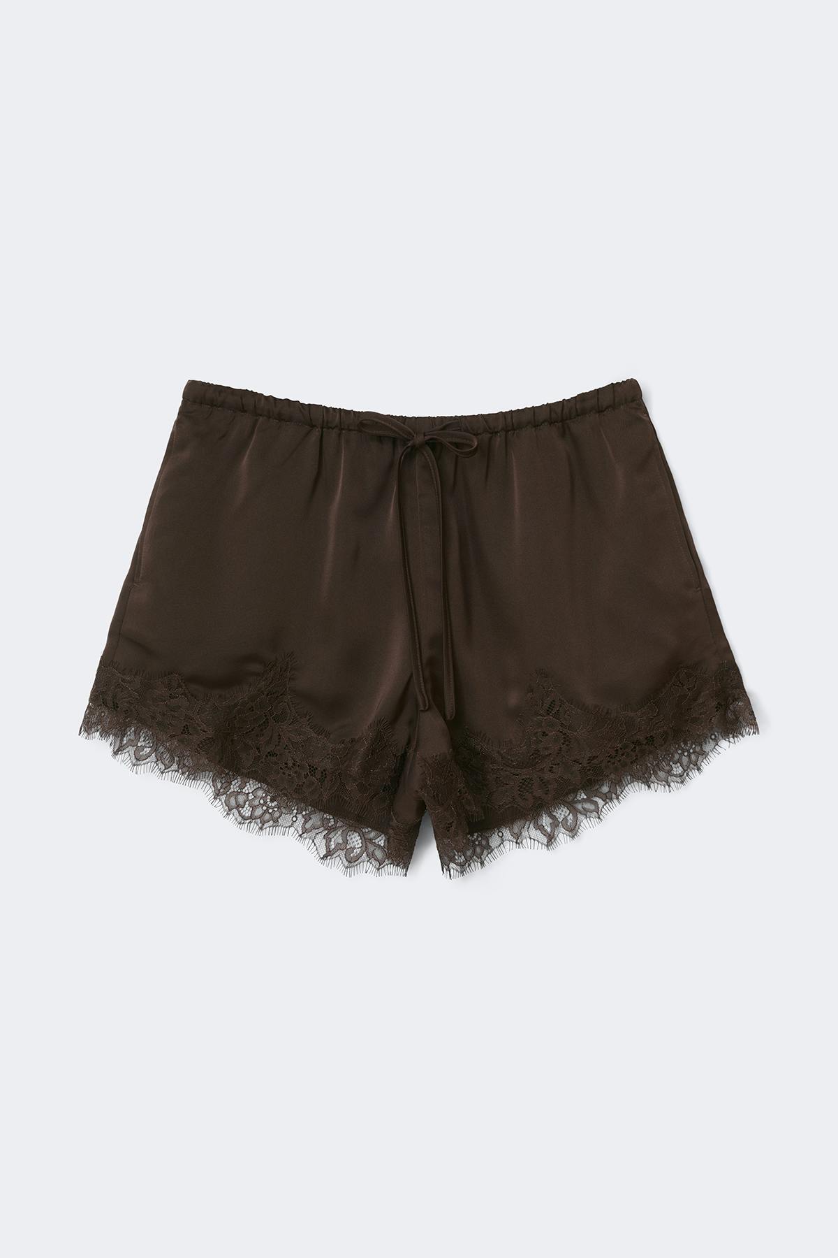 Satin lace shorts