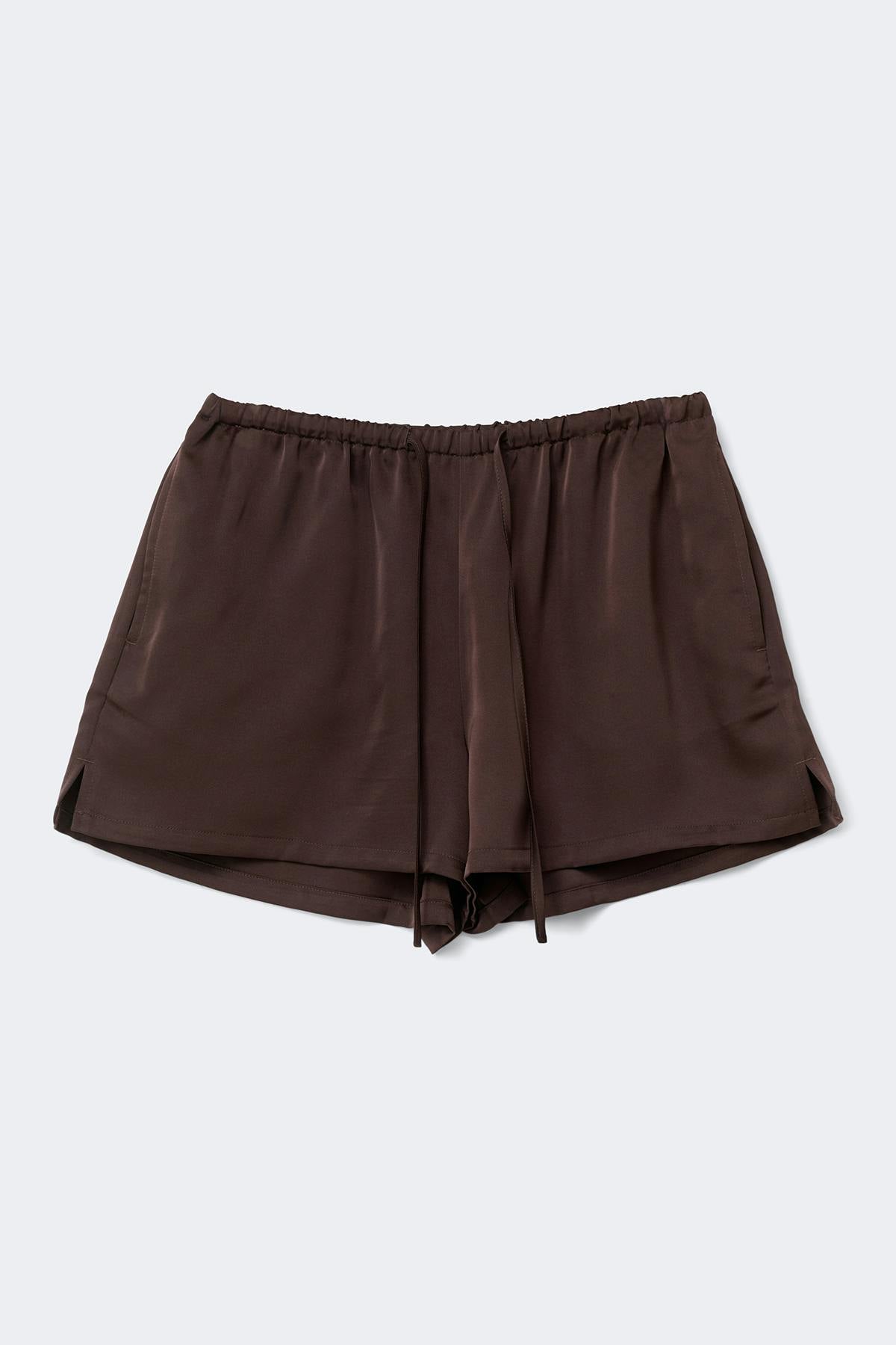 Satin drawstring shorts