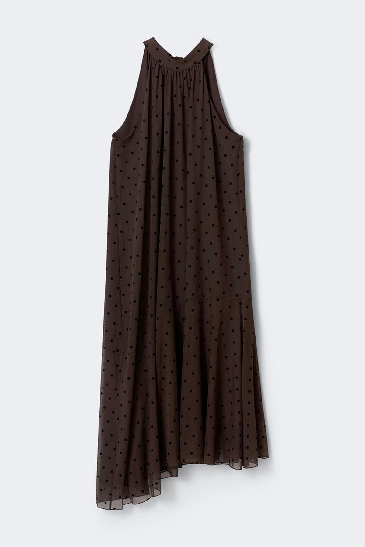 Halterneck asymmetric dress