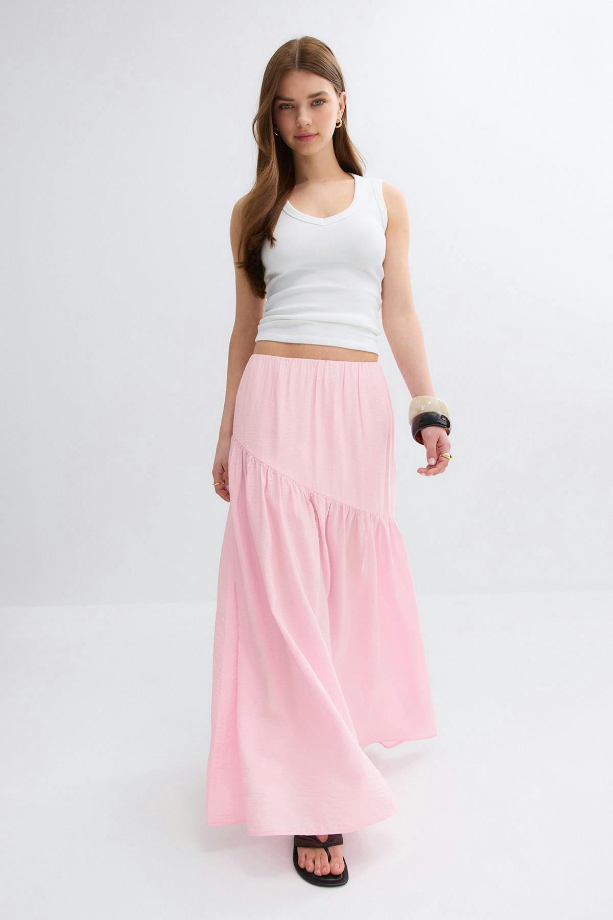 Dropped waist skirt