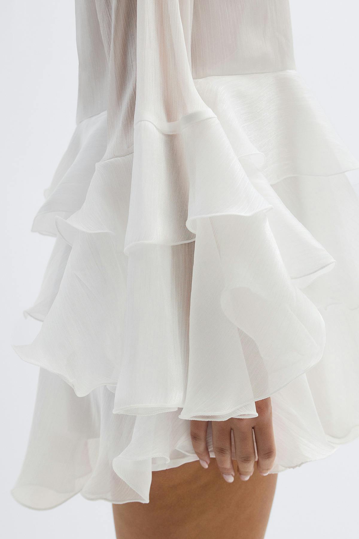 Flowy frill mini dress