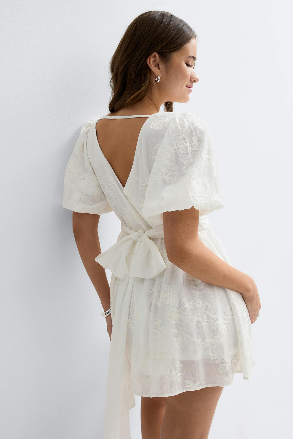 Embroidered mini dress