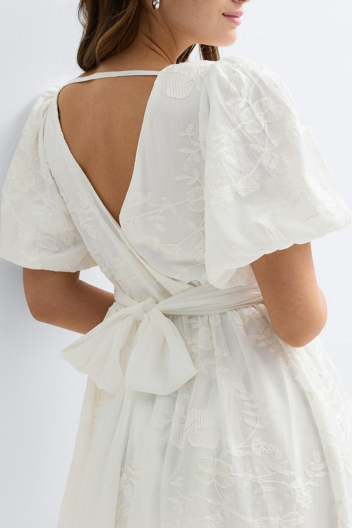 Embroidered mini dress