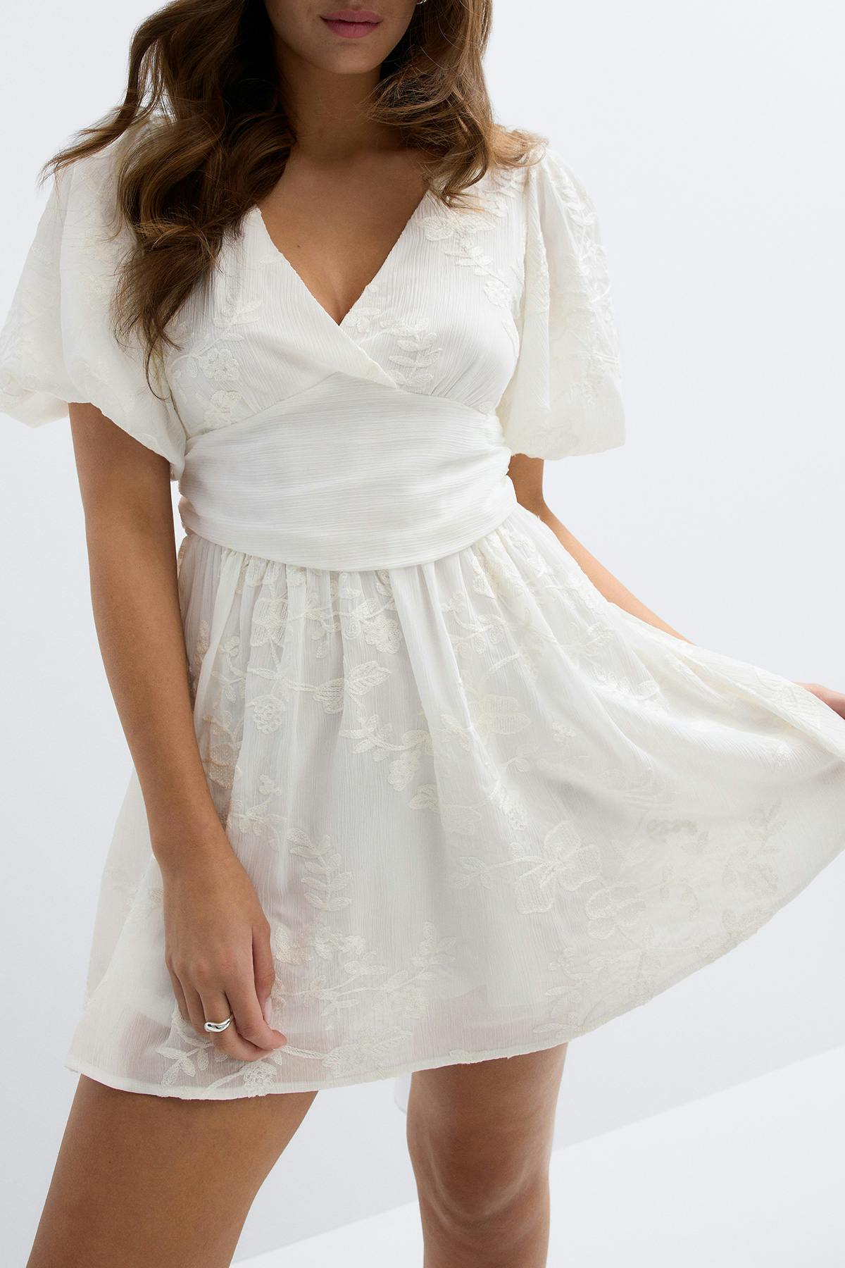 Embroidered mini dress