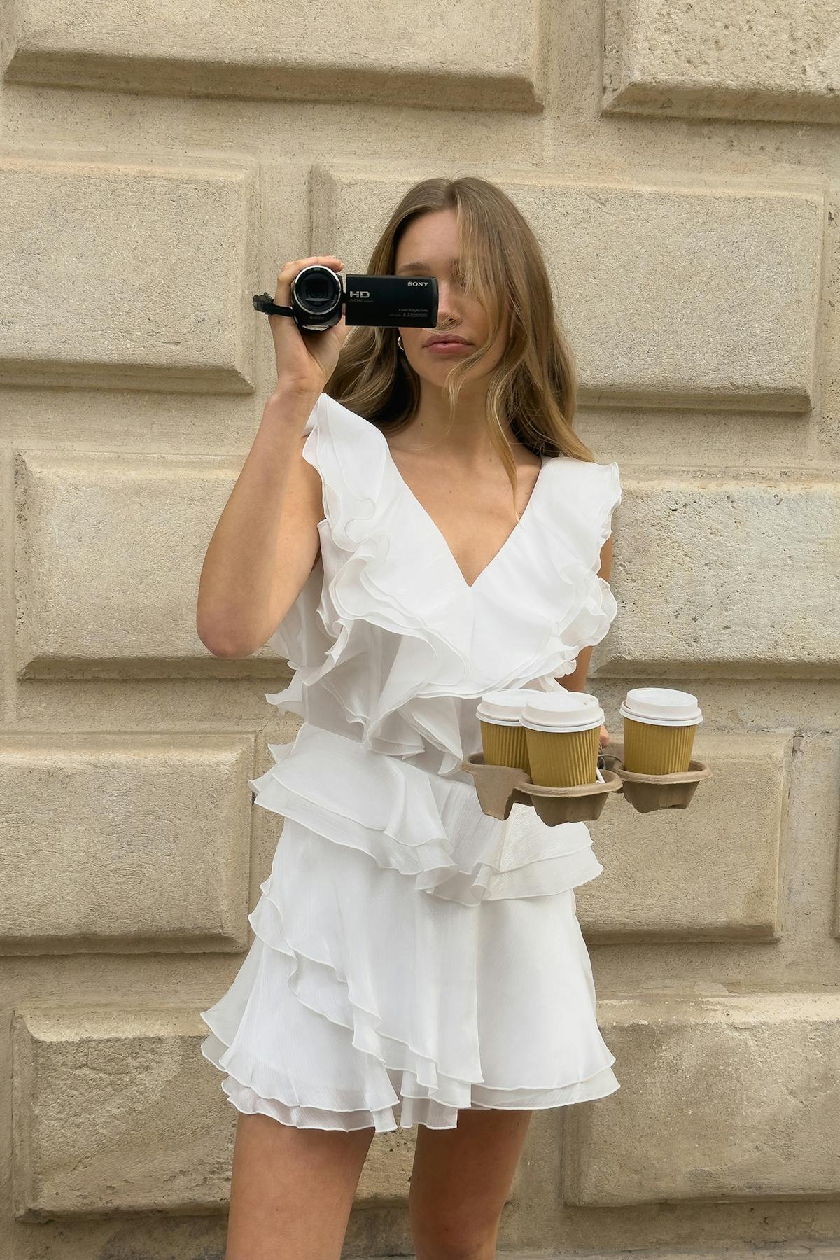 Frill mini dress
