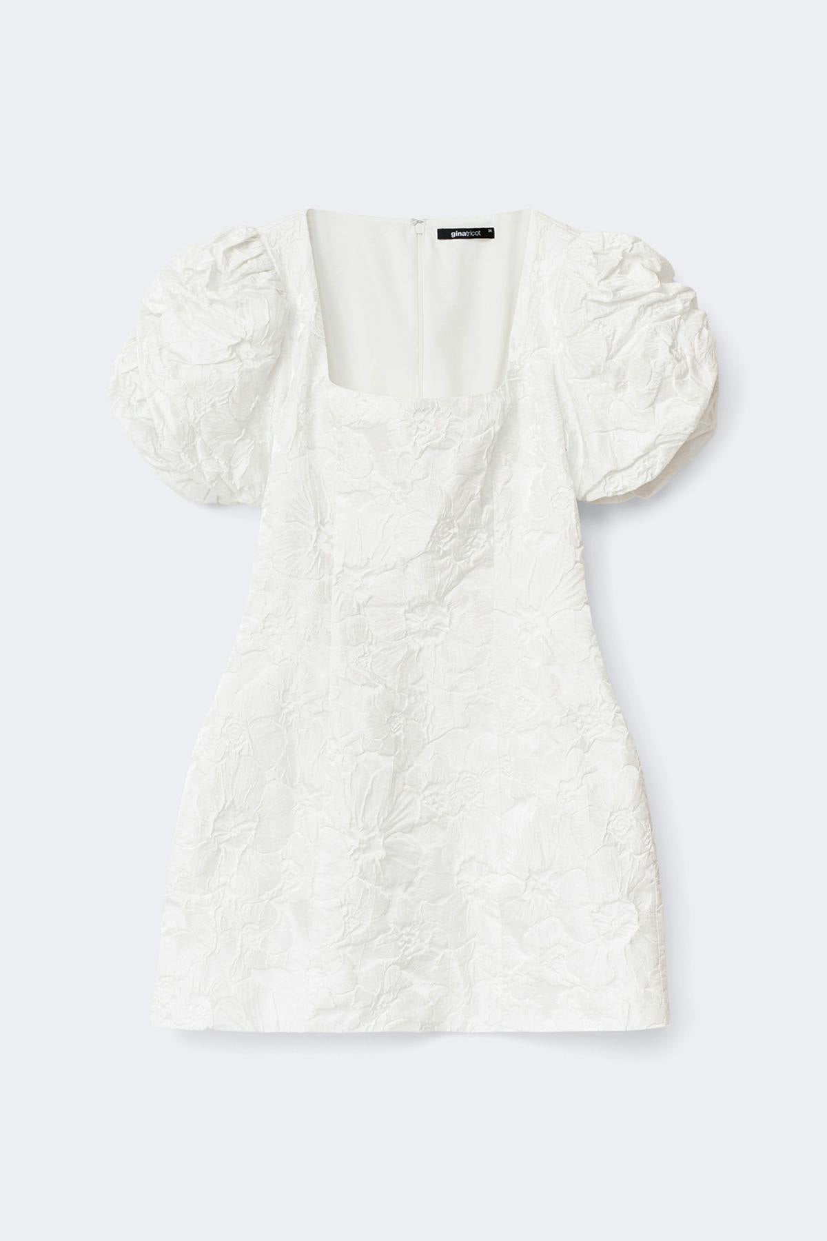 Brocade puffsleeve mini dress