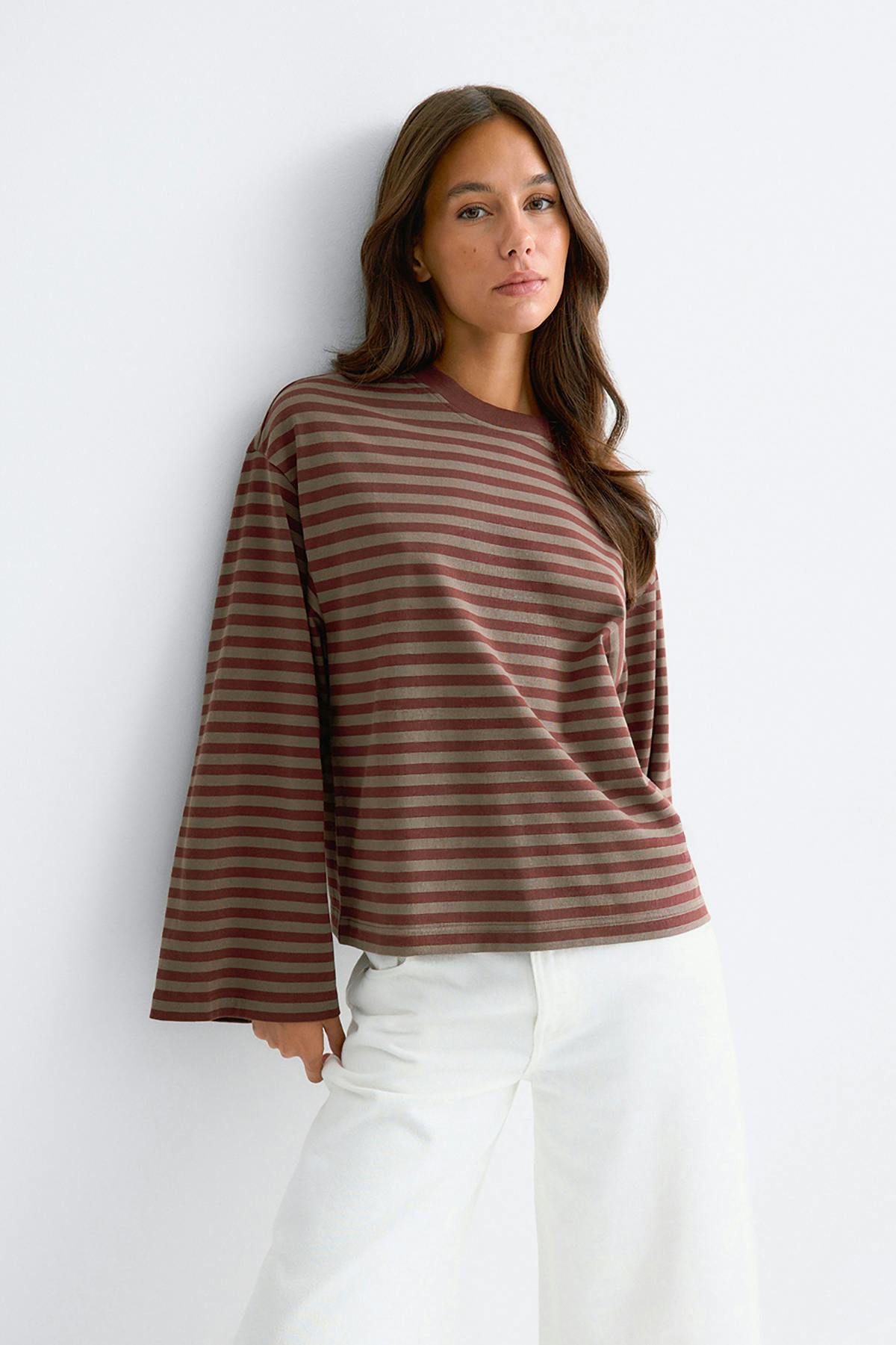 Stripe long sleeve tee