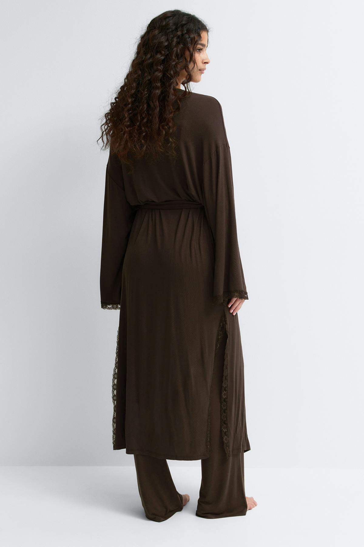Soft lace loungewear robe