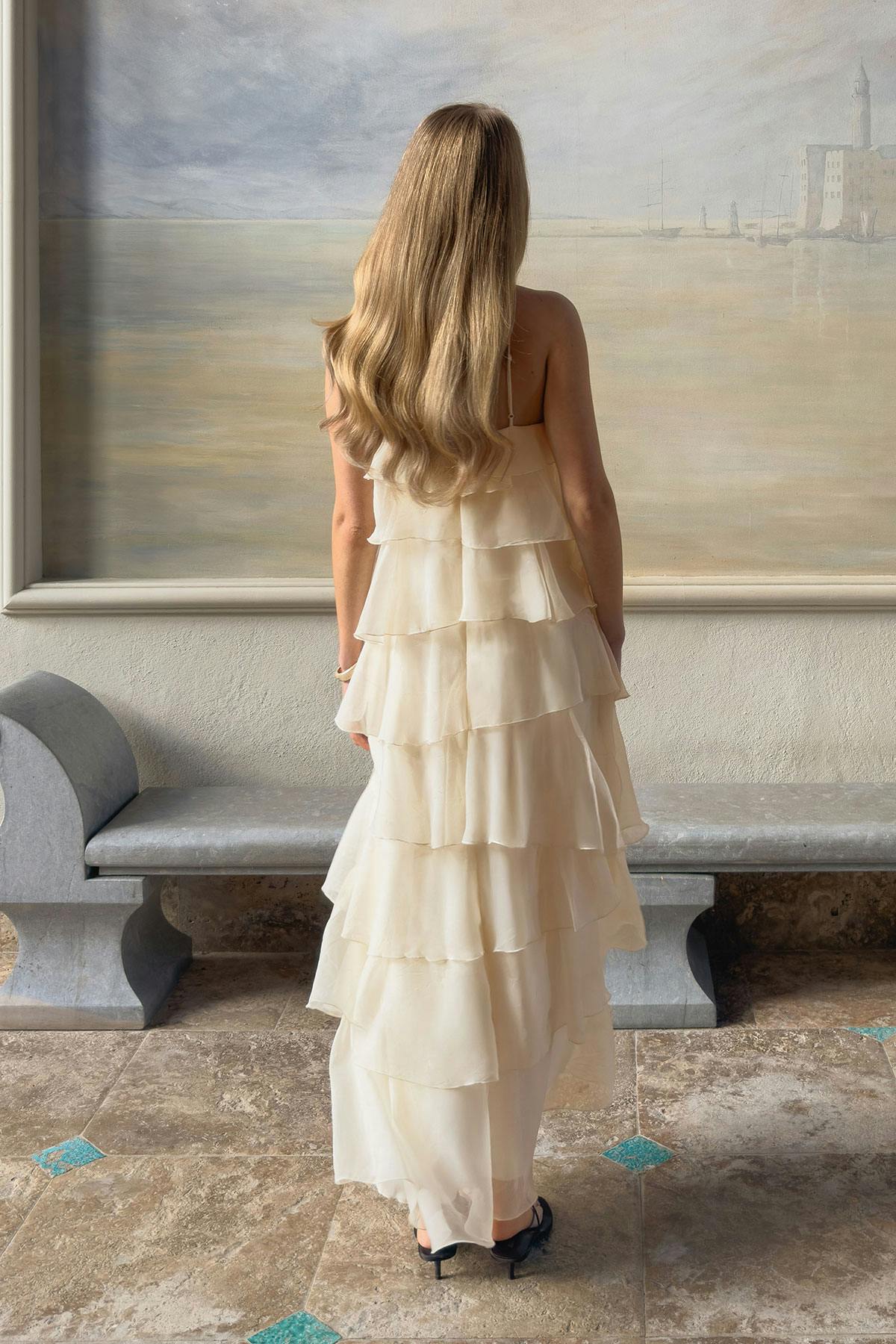 Frill maxi dress
