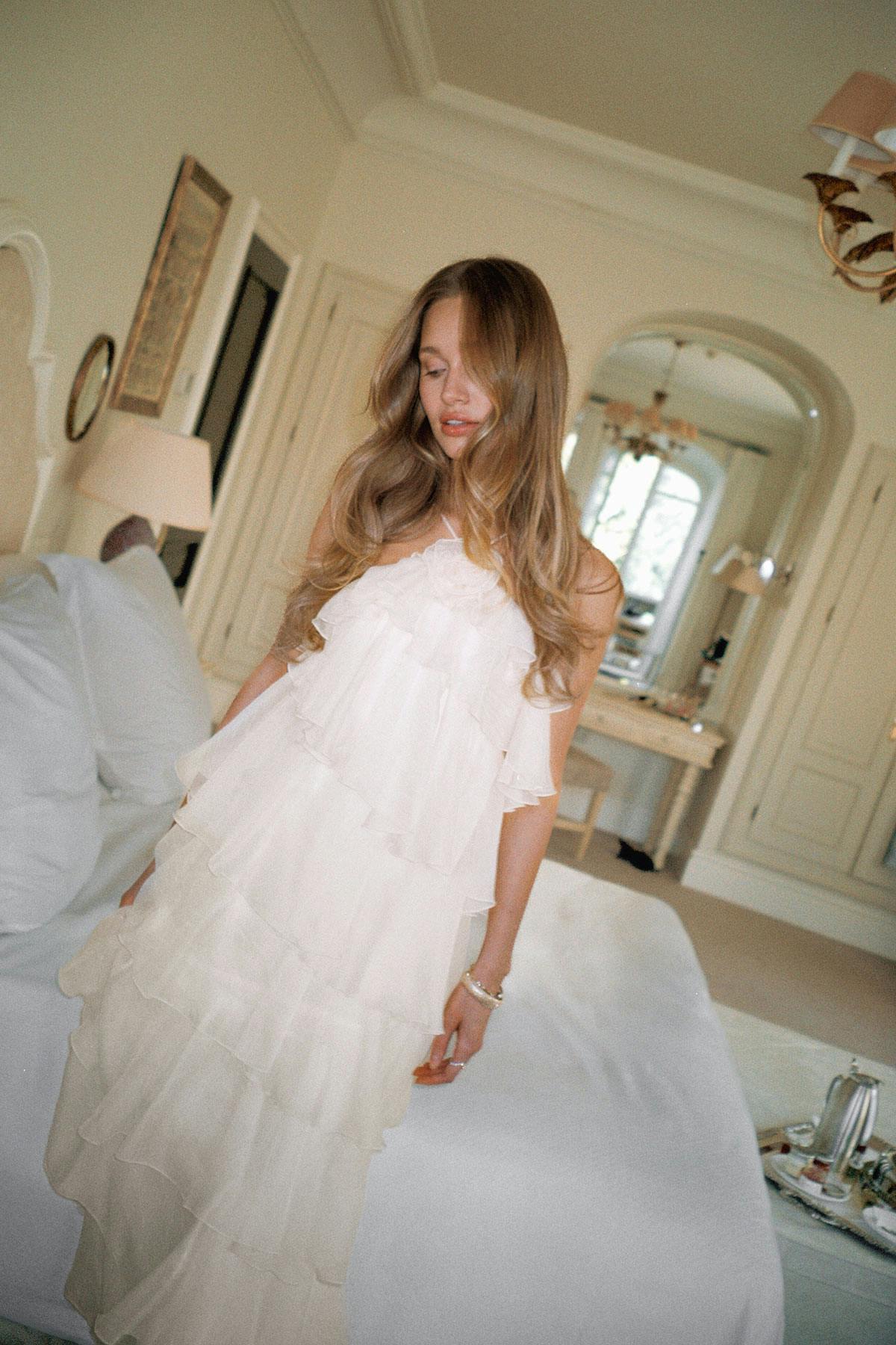 Frill maxi dress