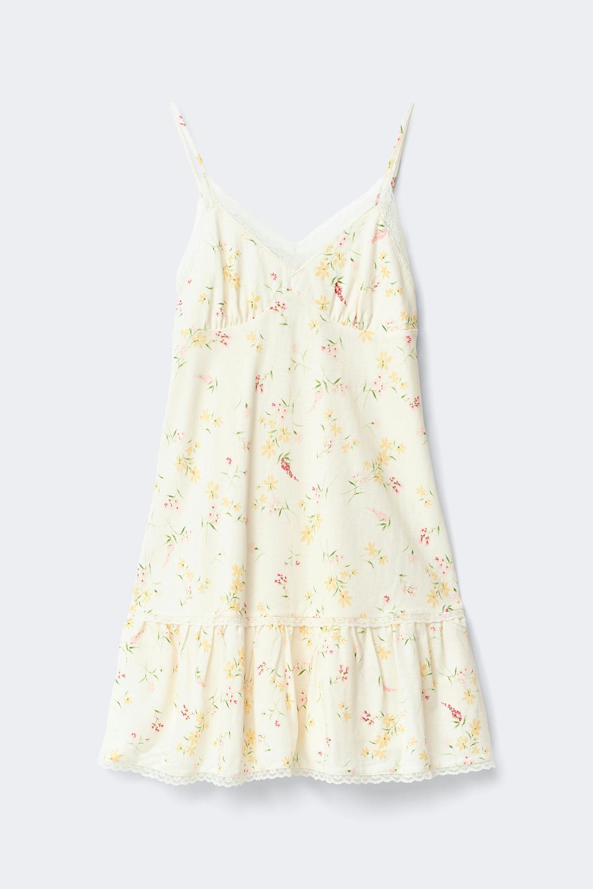 Lace detail strap dress