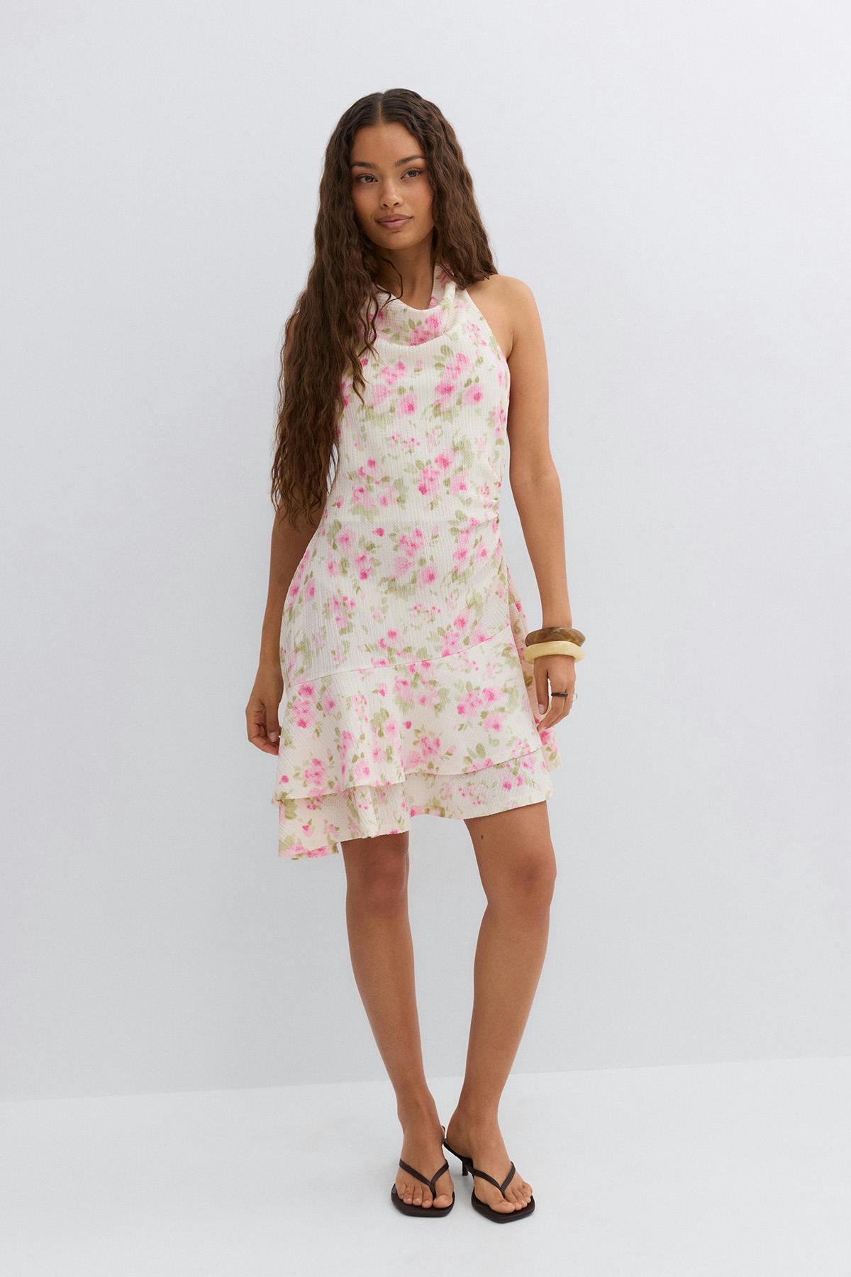 Halterneck mini dress