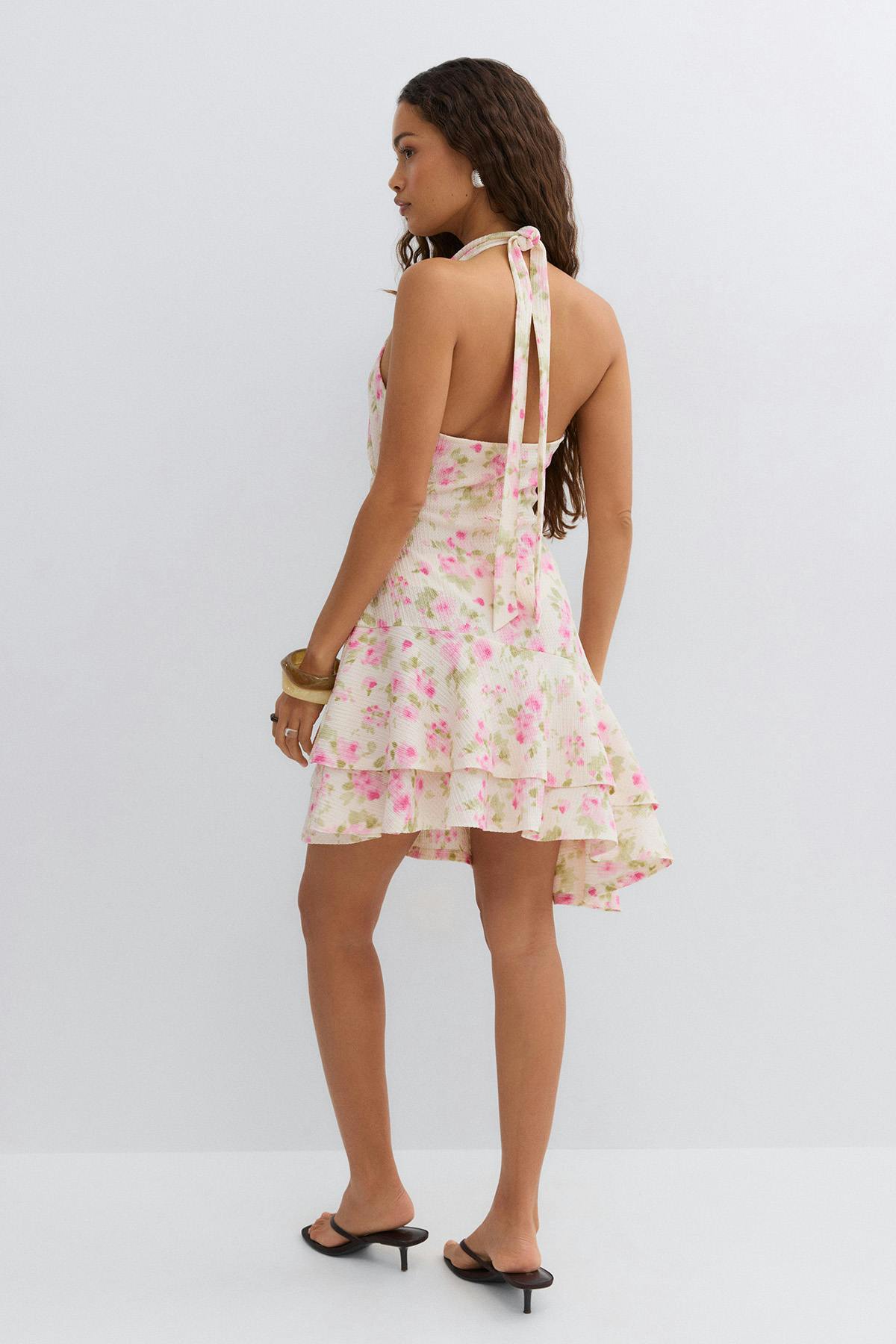 Halterneck mini dress