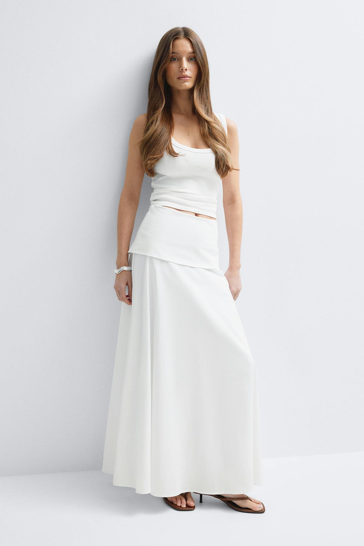 Dropped waist skirt