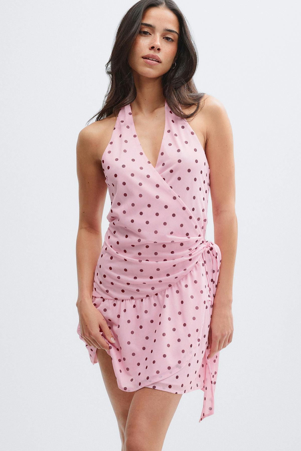 Sheer wrap dress