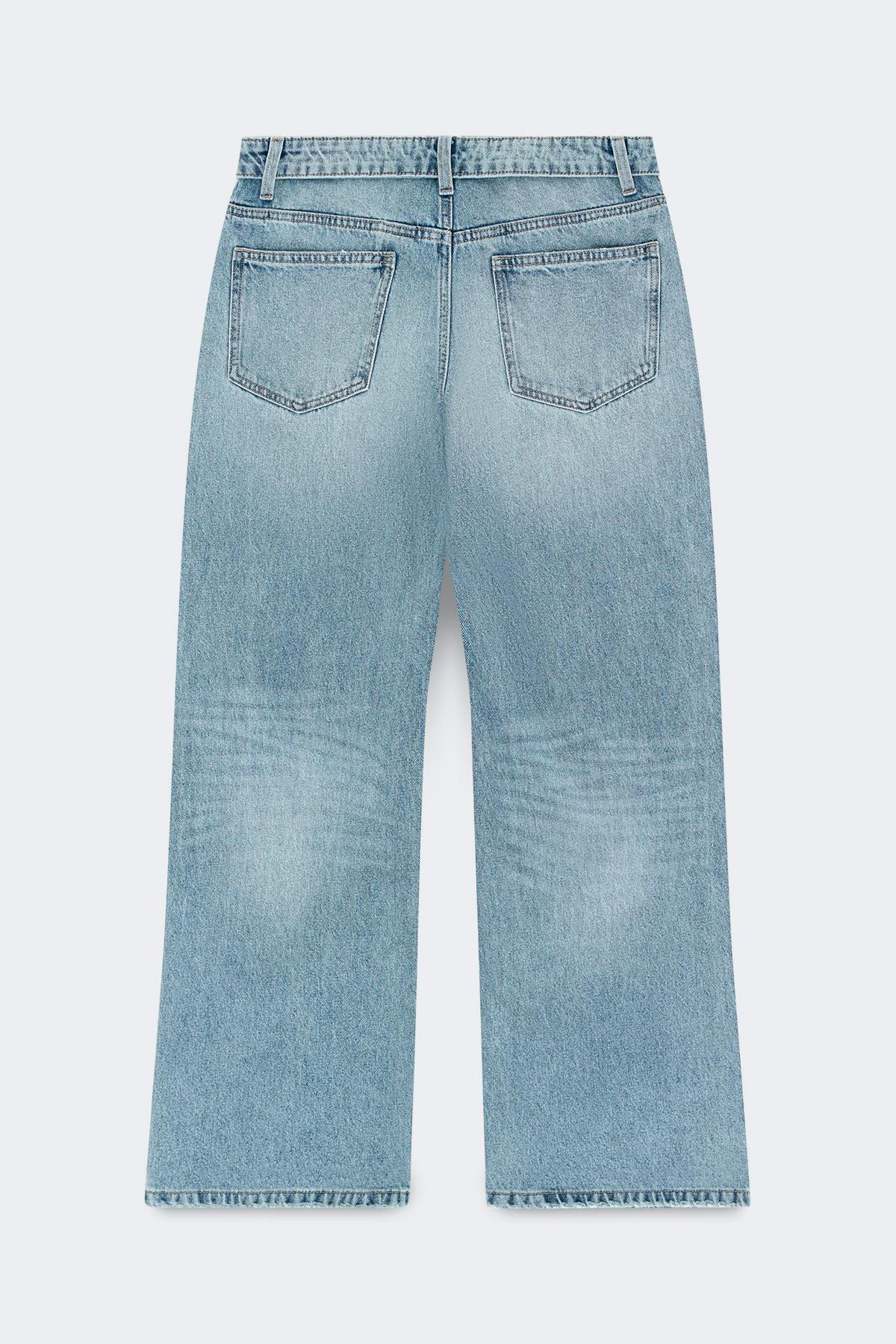 Waist flip wide jeans