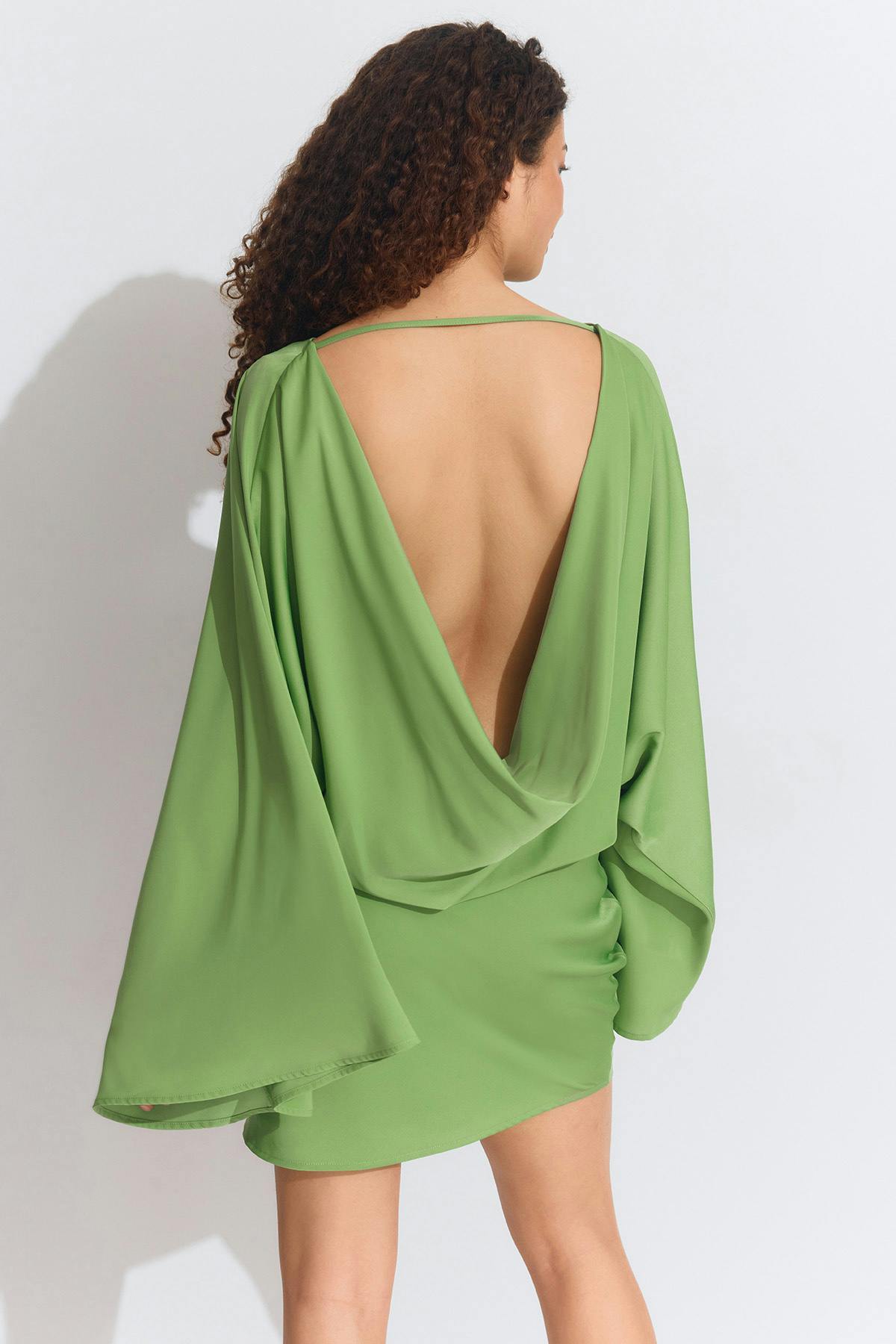 Draped back mini dress