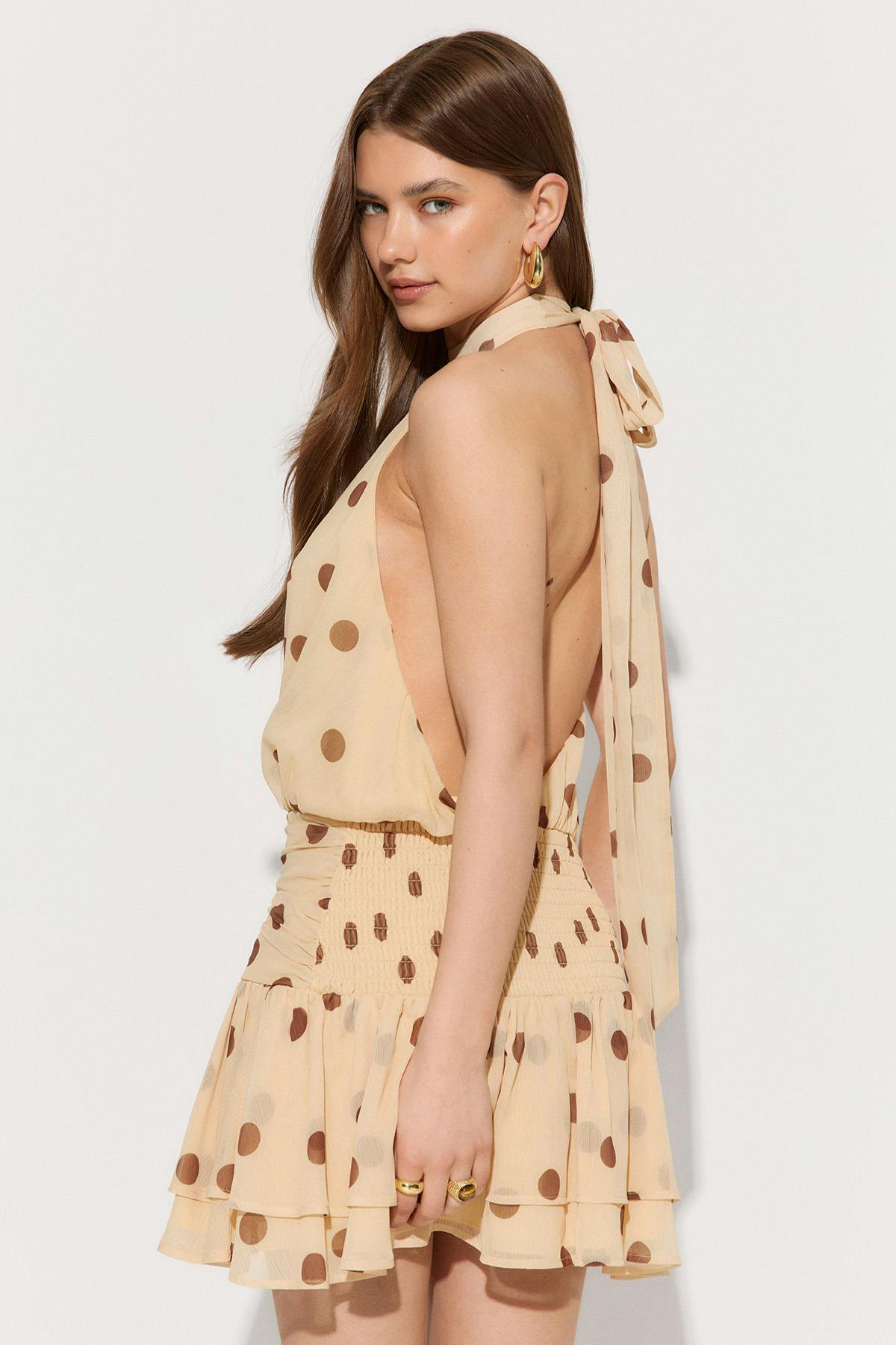 Halterneck mini dress
